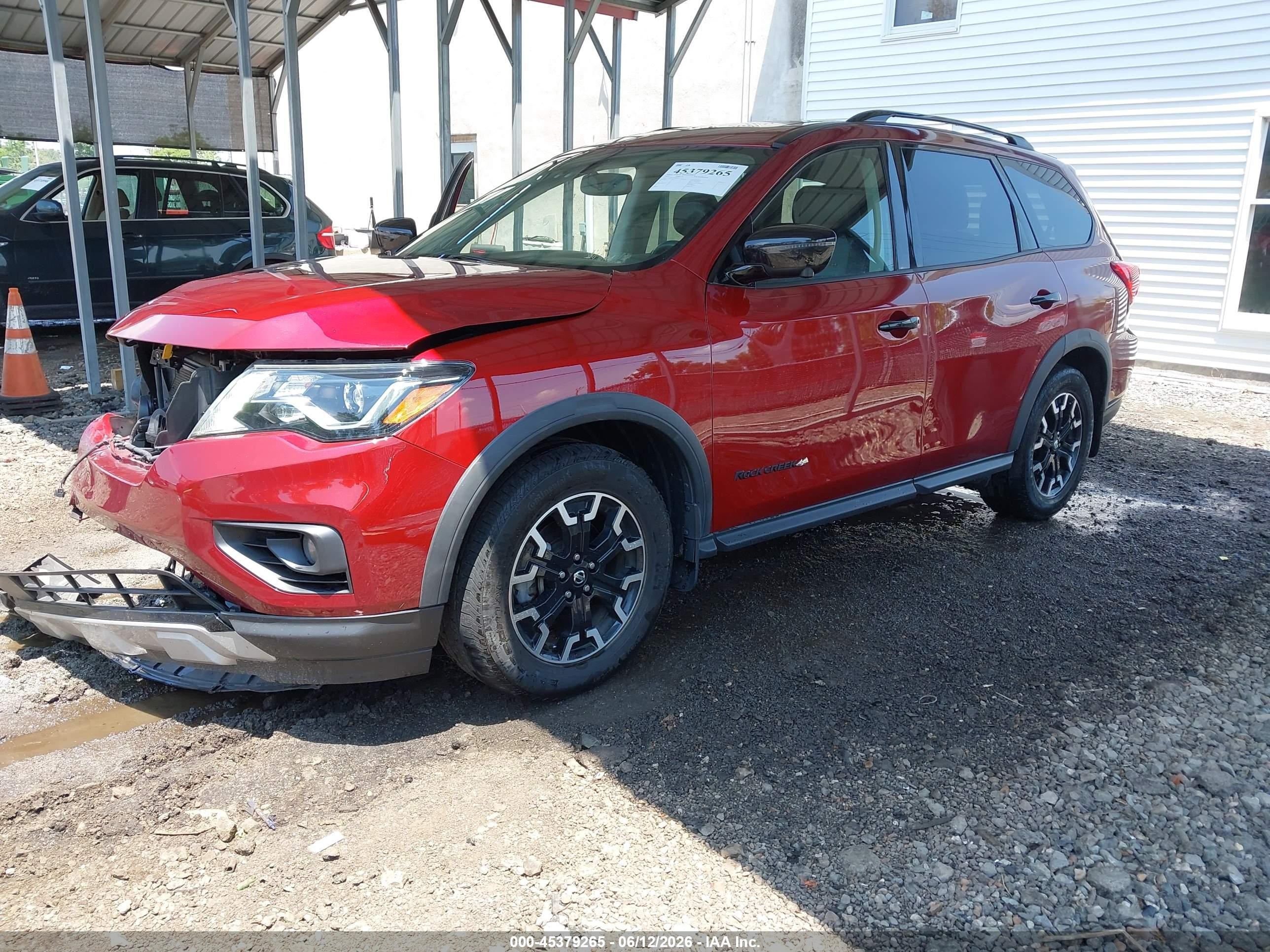 2019 Nissan Pathfinder VIN 5N1DR2MM8KC633519 IAAI salvage auction — Front End, Salvage (Pennsylvania), sold $4,625 on 2026-07-12 (photo 2)