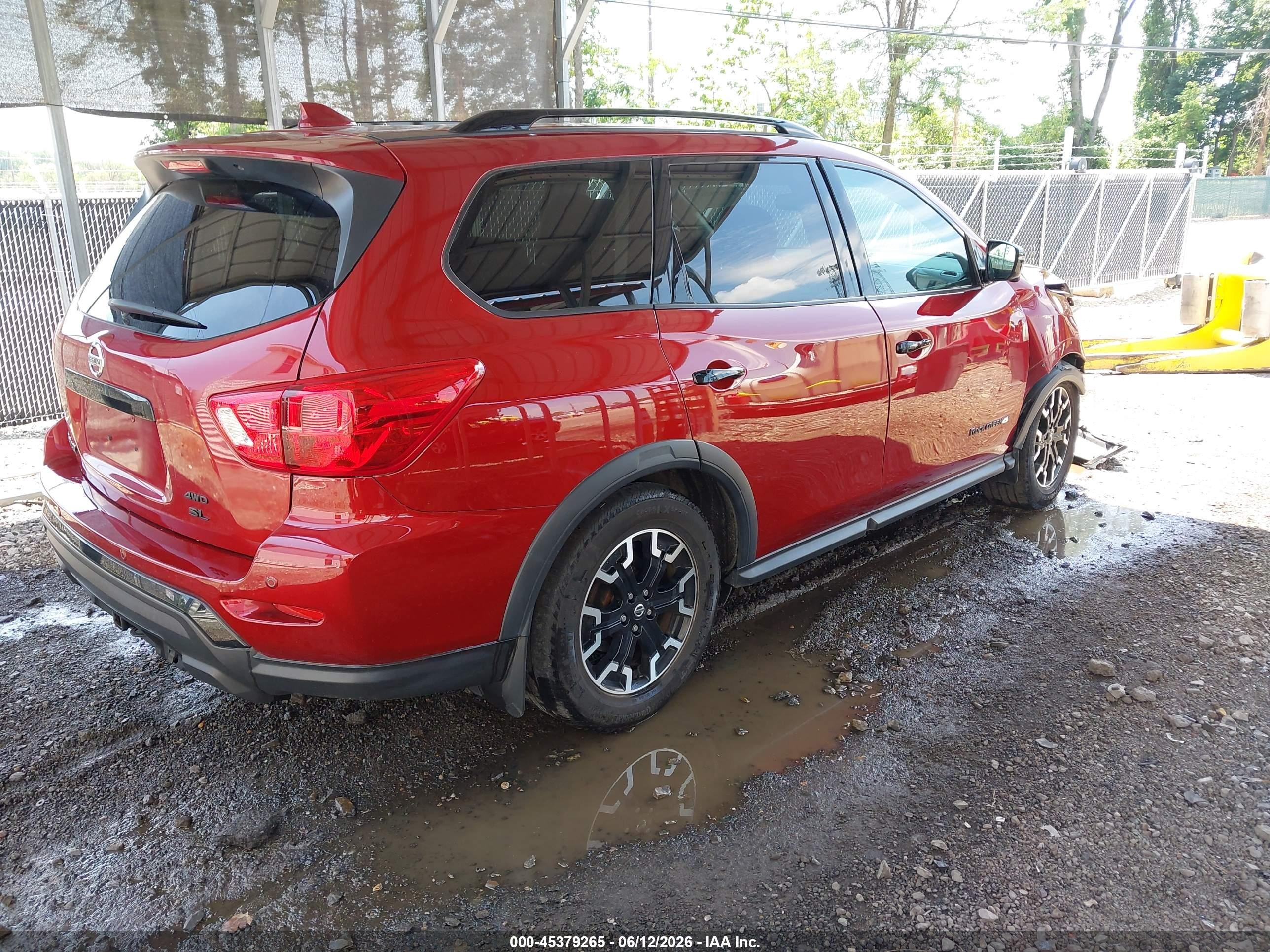2019 Nissan Pathfinder VIN 5N1DR2MM8KC633519 IAAI salvage auction — Front End, Salvage (Pennsylvania), sold $4,625 on 2026-07-12 (photo 4)