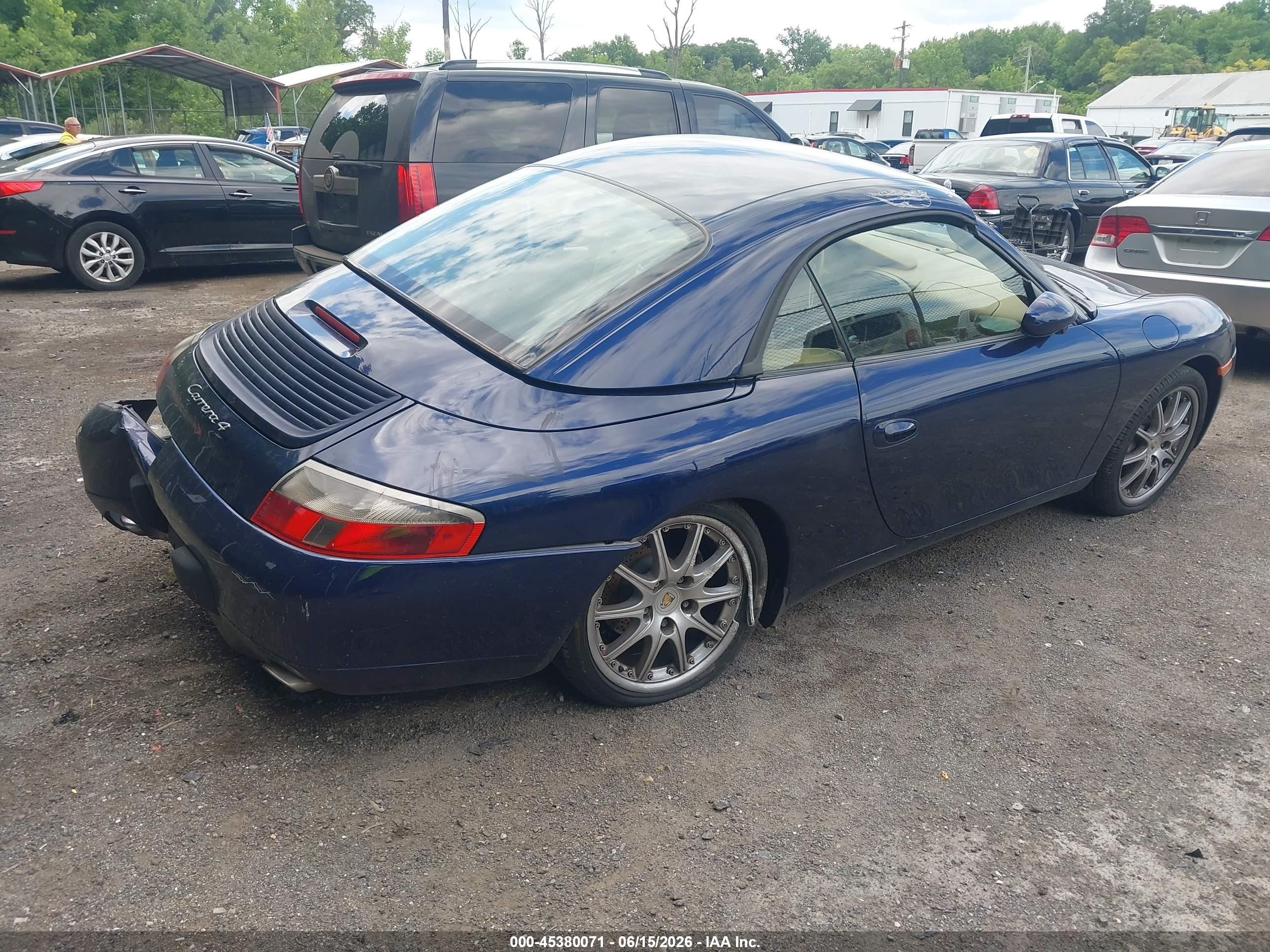 2001 Porsche 911 VIN WP0CA29971S652725 IAAI salvage auction — Side, Salvage - Greater Than 75% (Maryland), sold $4,550 on 2026-07-07 (photo 4)