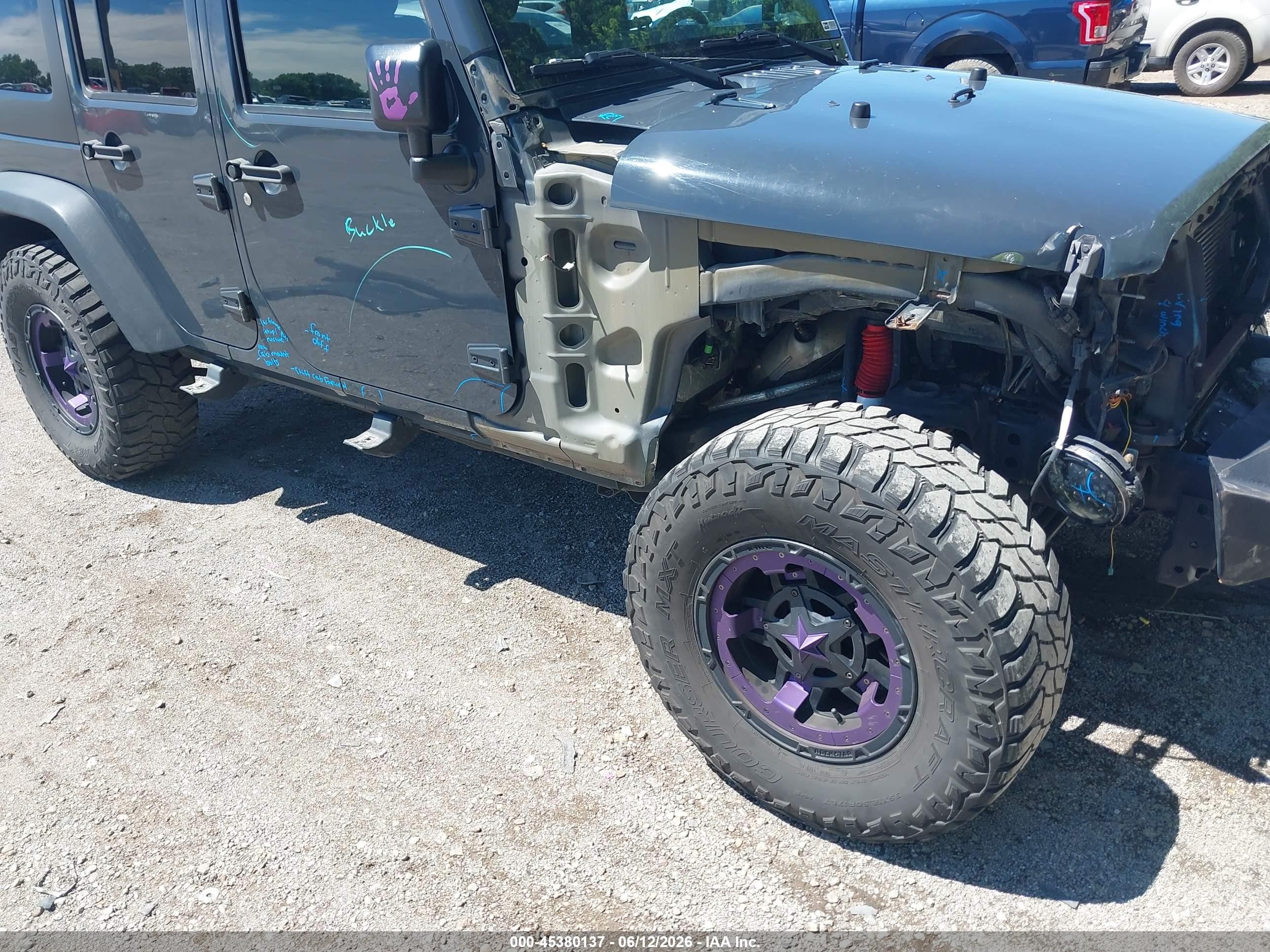 2016 Jeep Wrangler Unlimited VIN 1C4BJWDG9GL314724 IAAI salvage auction — Unknown, Clear (Indiana), sold $3,500 on 2026-07-04 (photo 6)