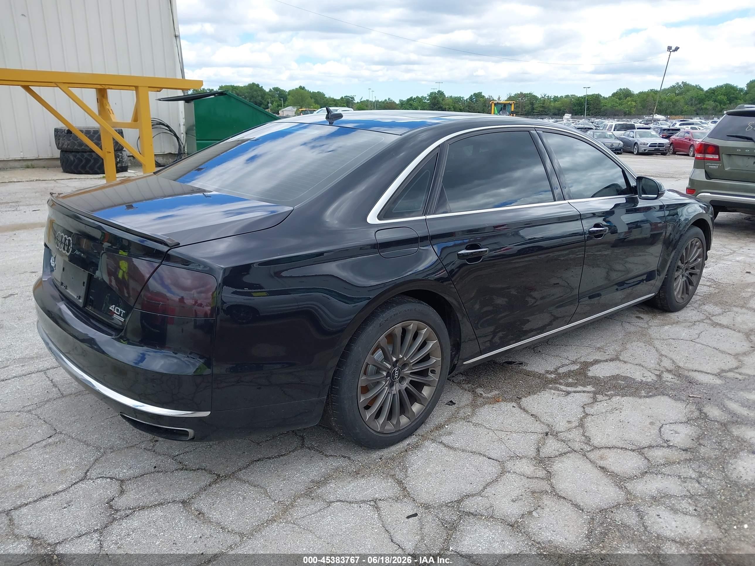 2013 Audi A8 VIN WAUR2AFD9DN019217 IAAI salvage auction — Front End, Salvage (Illinois), sold $1,300 on 2026-09-09 (photo 4)
