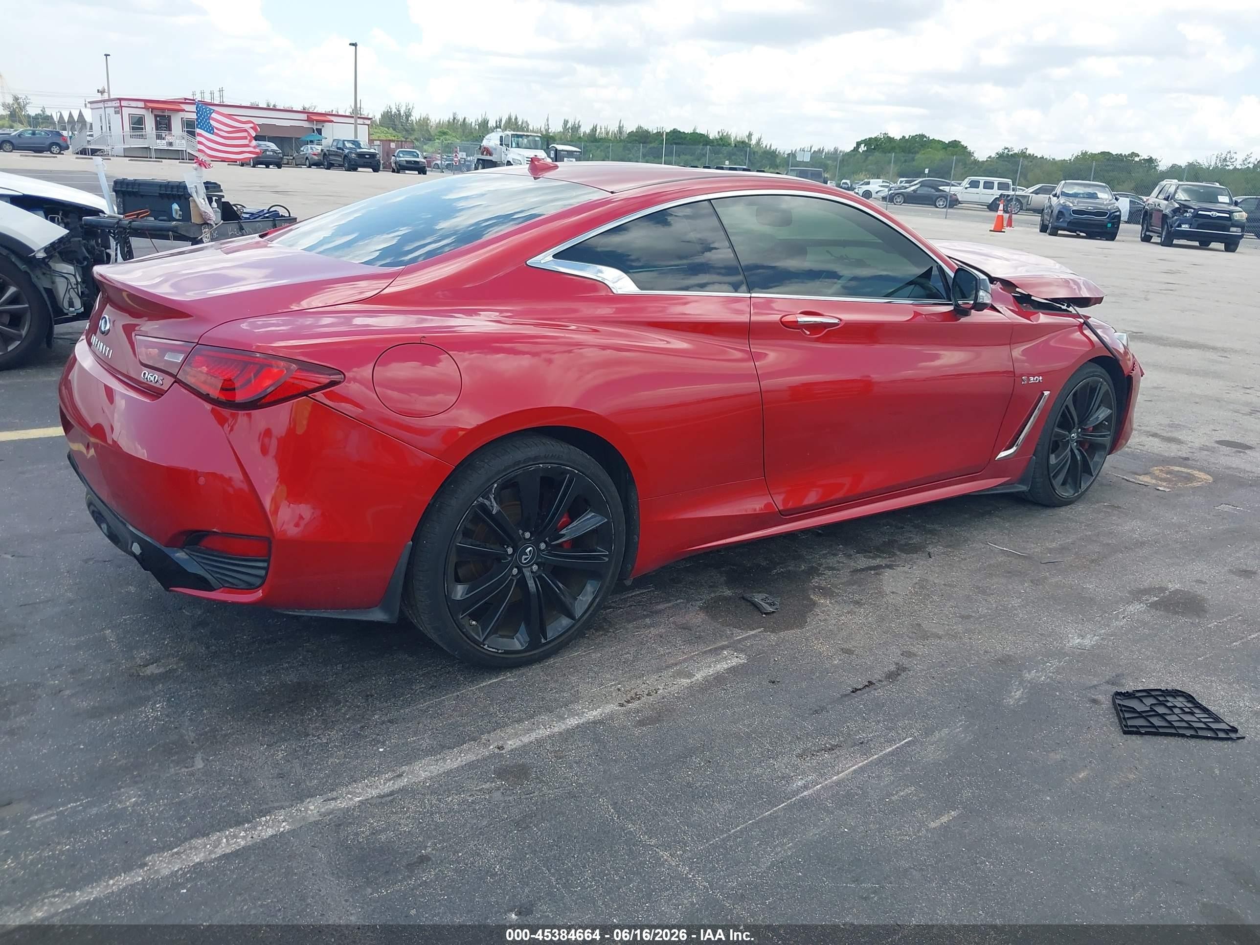 2018 Infiniti Q60 VIN JN1FV7EL2JM631093 IAAI salvage auction — Front End, Rebuildable (Florida), sold $4,500 on 2026-09-11 (photo 4)