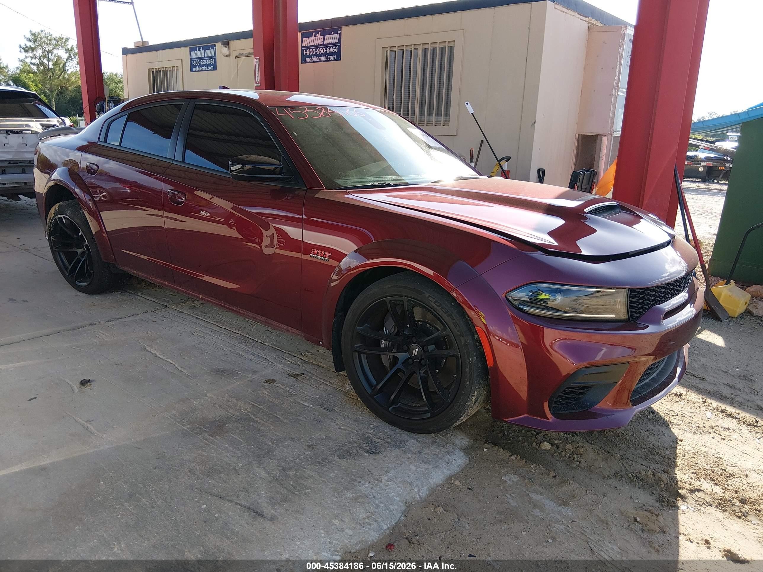 2023 Dodge Charger VIN 2C3CDXGJ8PH686761 IAAI salvage auction — Rear End, Rebuildable (Florida), sold $22,100 on 2026-10-06 (photo 1)
