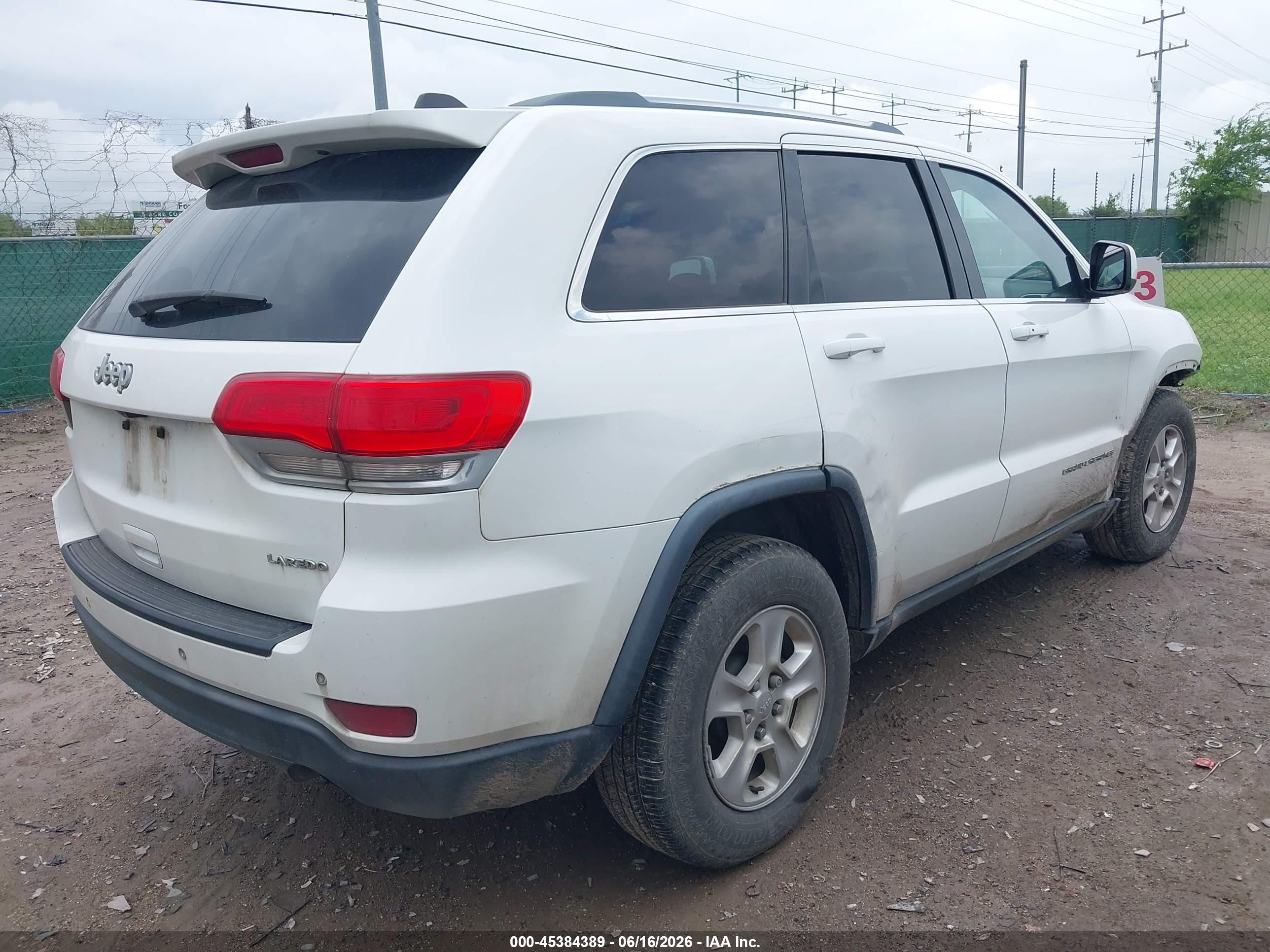 2016 Jeep Grand cherokee VIN 1C4RJEAG6GC313916 IAAI salvage auction — Front End, Original (Texas), sold $3,350 on 2026-09-08 (photo 4)