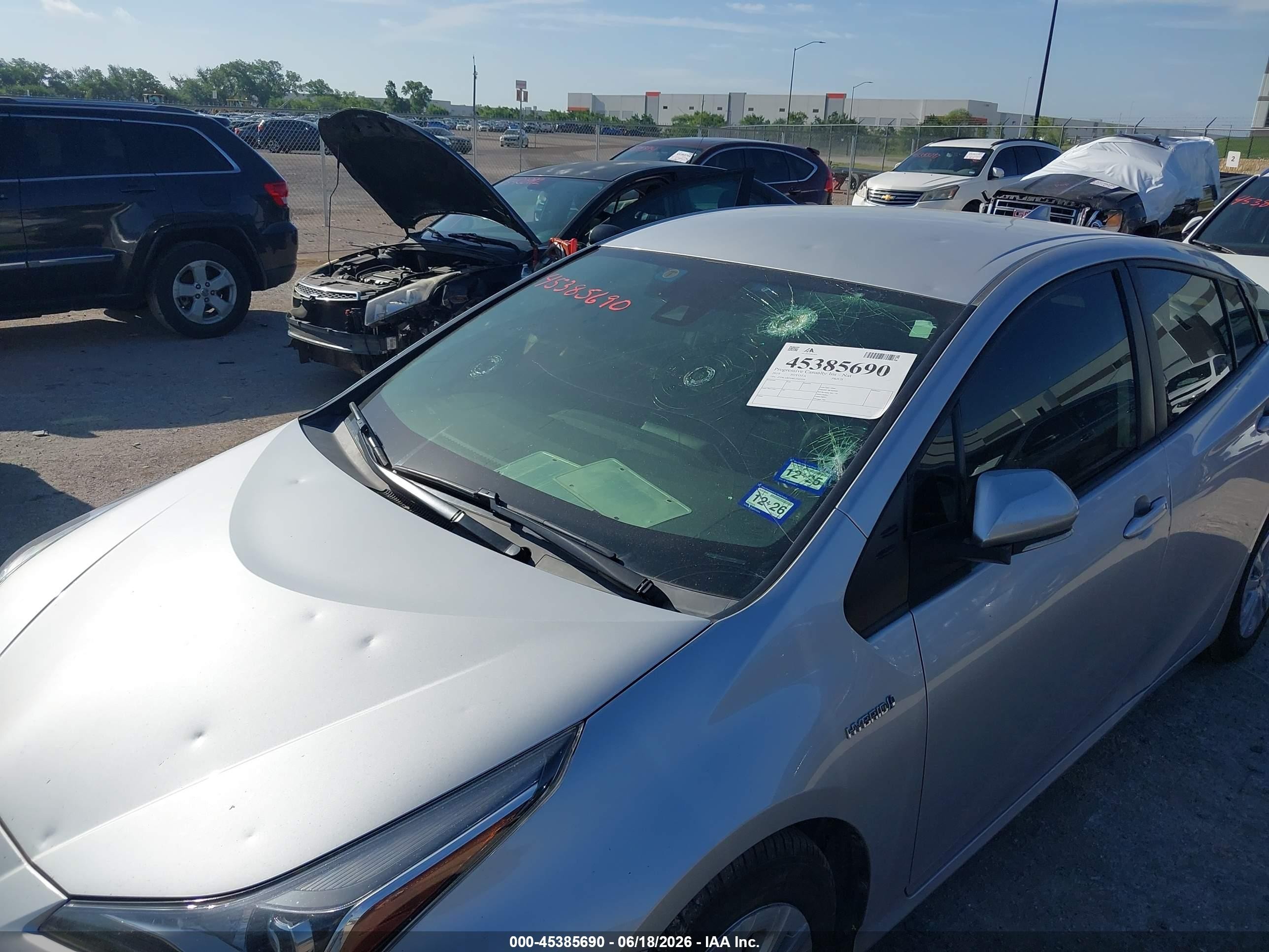 2019 Toyota Prius VIN JTDKARFU6K3101534 IAAI salvage auction — Hail, Original (Texas), sold $5,000 on 2026-09-08 (photo 6)