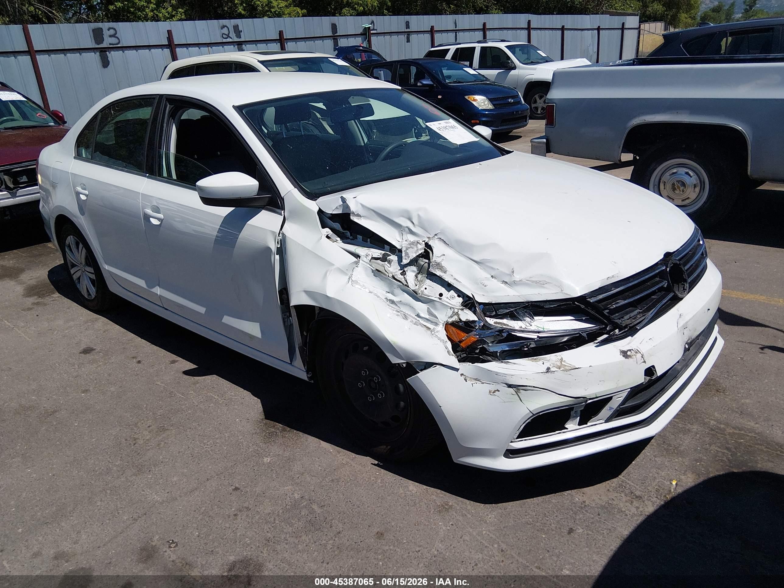 2017 Volkswagen Jetta VIN 3VW2B7AJ5HM215527 IAAI salvage auction — Front End, Salvage (Utah), sold $2,050 on 2026-07-09 (photo 1)