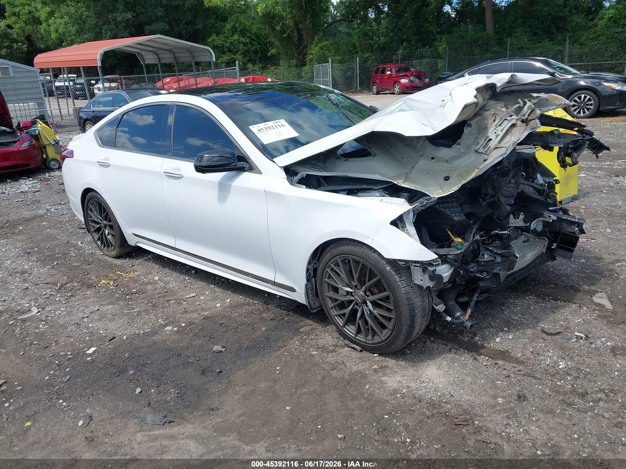 2018 Genesis G80 VIN KMHGN4JBXJU241755 IAAI salvage auction — Transmission Damage, Salvage (Georgia), sold $1,900 on 2026-09-11 (photo 1)