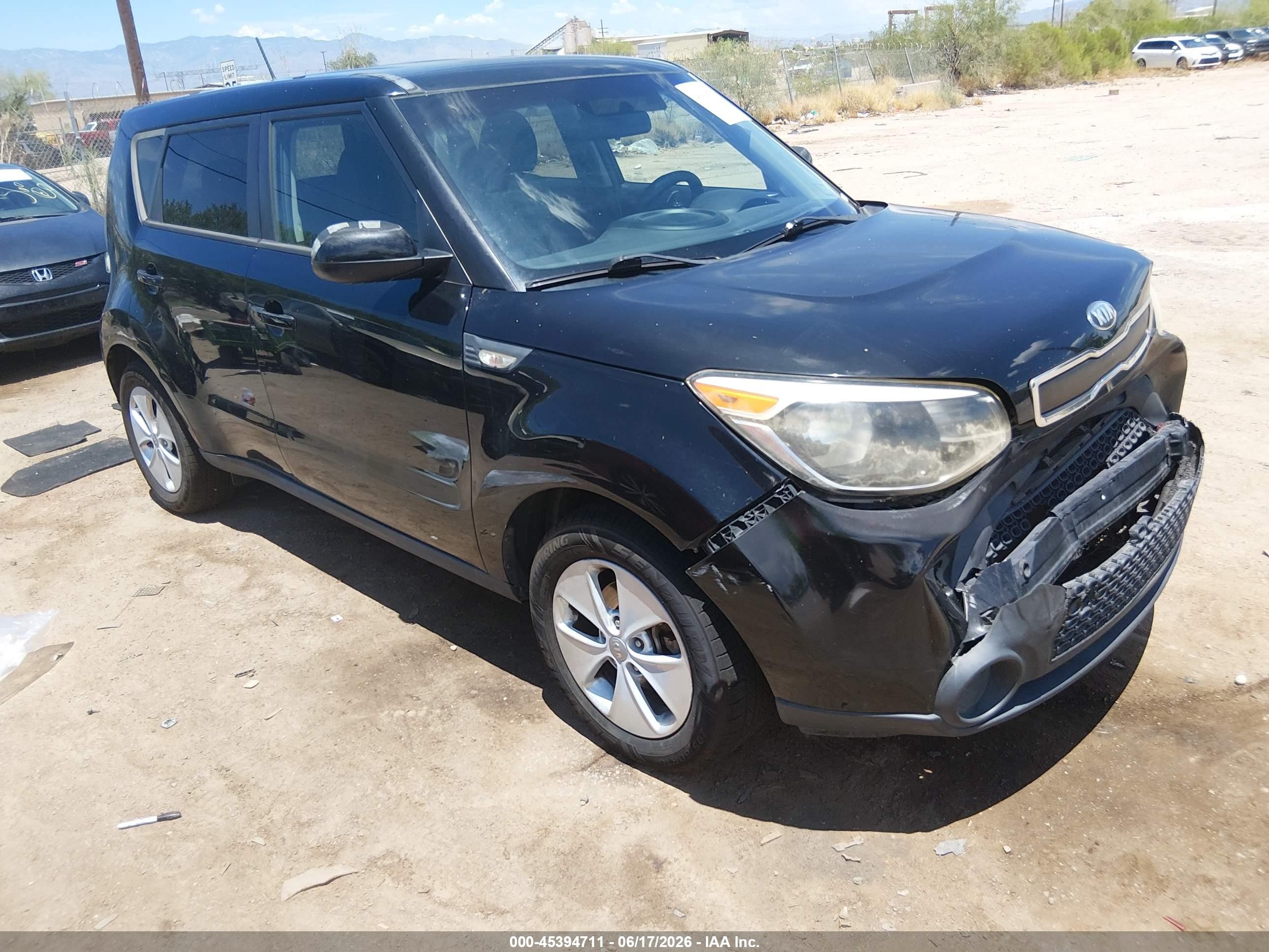 2014 Kia Soul VIN KNDJN2A21E7009905 IAAI salvage auction — Front End, Salvage (Arizona), sold $1,150 on 2026-07-09 (photo 1)