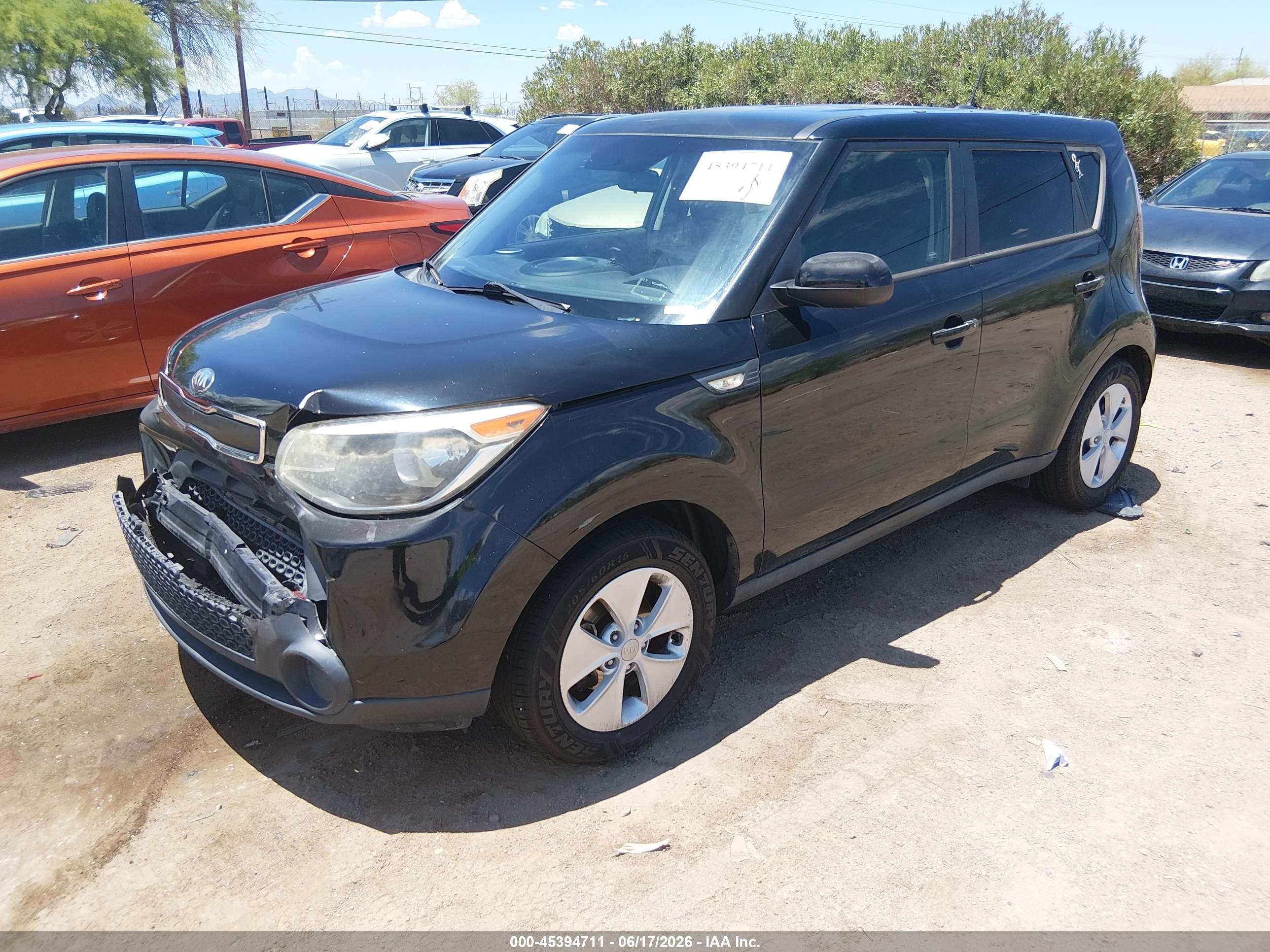 2014 Kia Soul VIN KNDJN2A21E7009905 IAAI salvage auction — Front End, Salvage (Arizona), sold $1,150 on 2026-07-09 (photo 2)