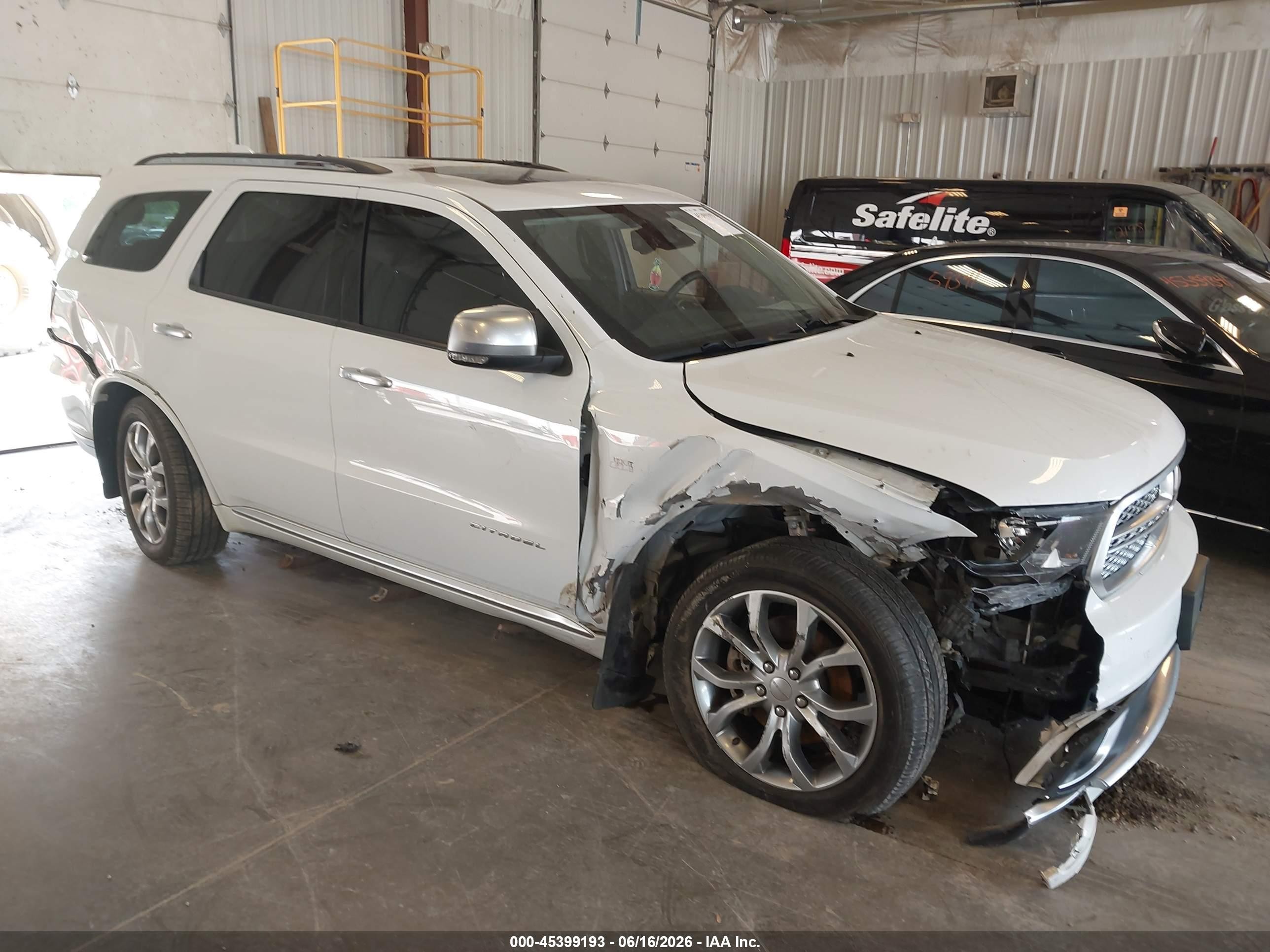 2016 Dodge Durango VIN 1C4SDJET0GC506961 IAAI salvage auction — Front End, Salvage (Michigan), sold $3,275 on 2026-09-08 (photo 1)