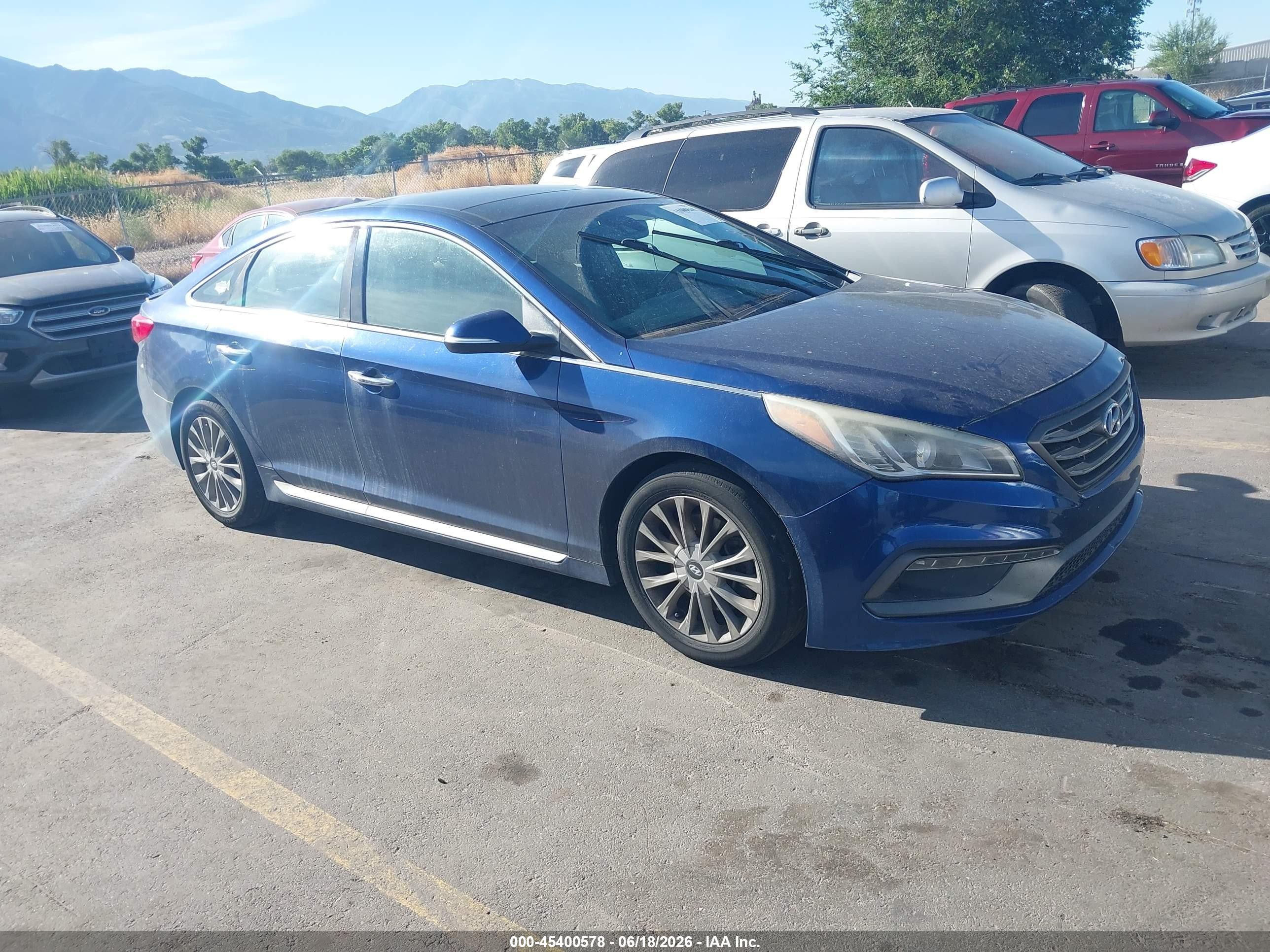 2015 Hyundai Sonata VIN 5NPE34AF1FH105780 IAAI salvage auction — Normal Wear, Clear (Idaho), sold $650 on 2026-07-09 (photo 1)