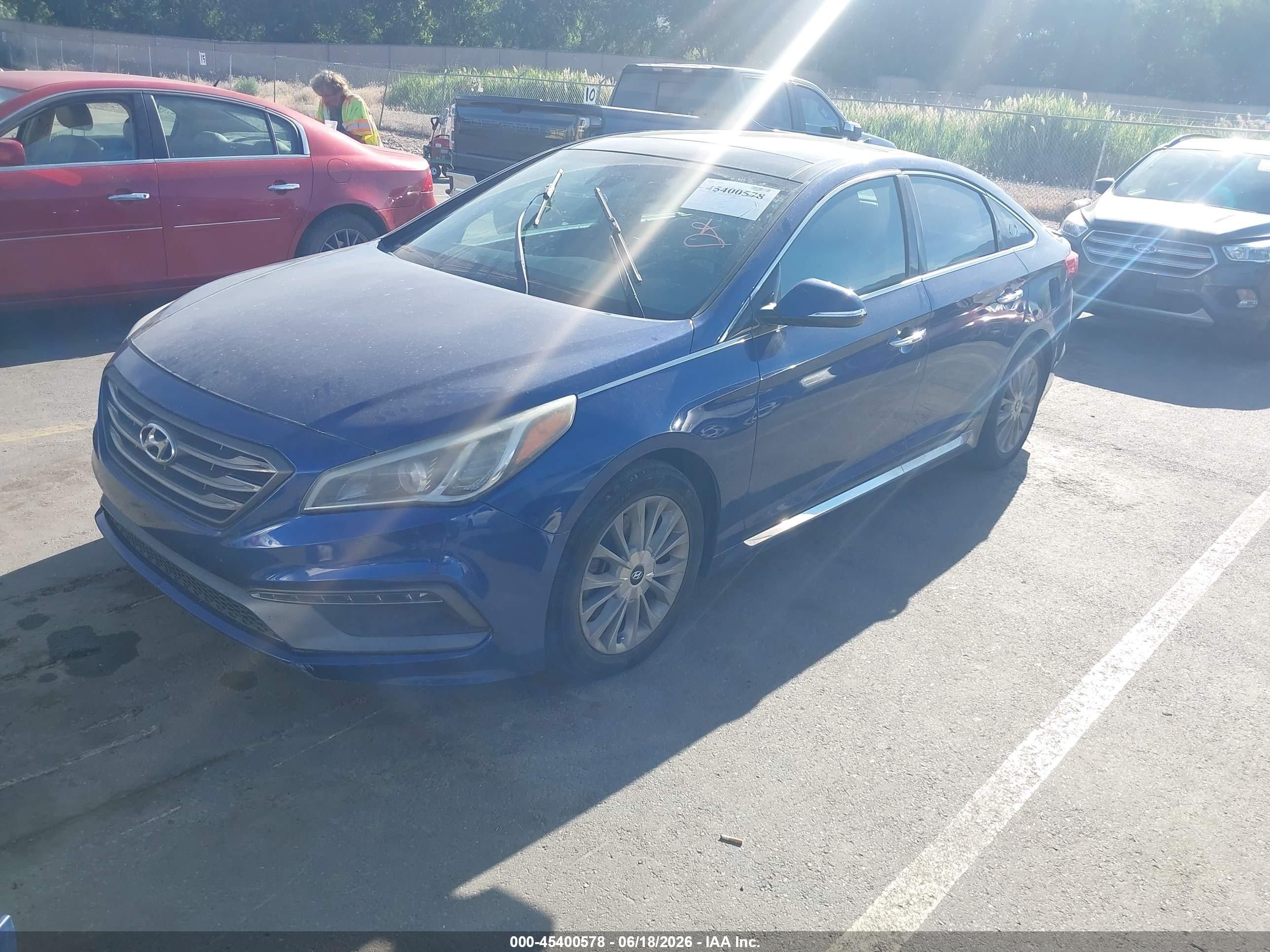 2015 Hyundai Sonata VIN 5NPE34AF1FH105780 IAAI salvage auction — Normal Wear, Clear (Idaho), sold $650 on 2026-07-09 (photo 2)