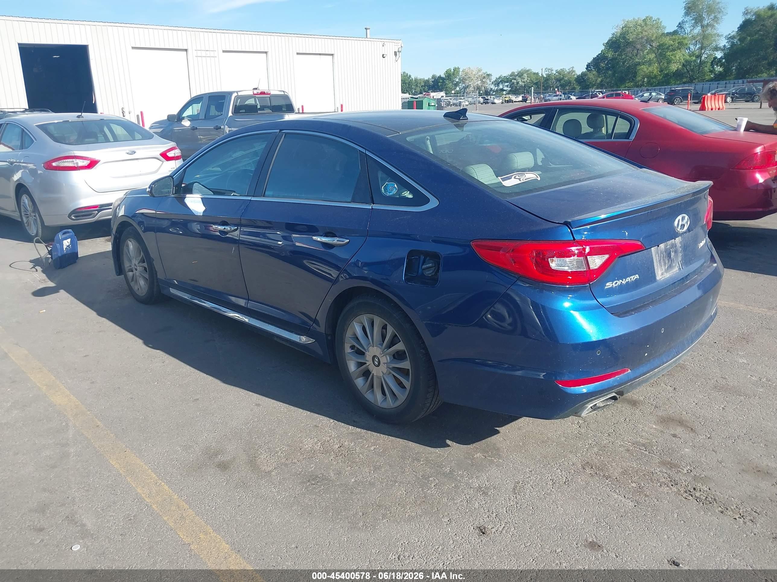 2015 Hyundai Sonata VIN 5NPE34AF1FH105780 IAAI salvage auction — Normal Wear, Clear (Idaho), sold $650 on 2026-07-09 (photo 3)