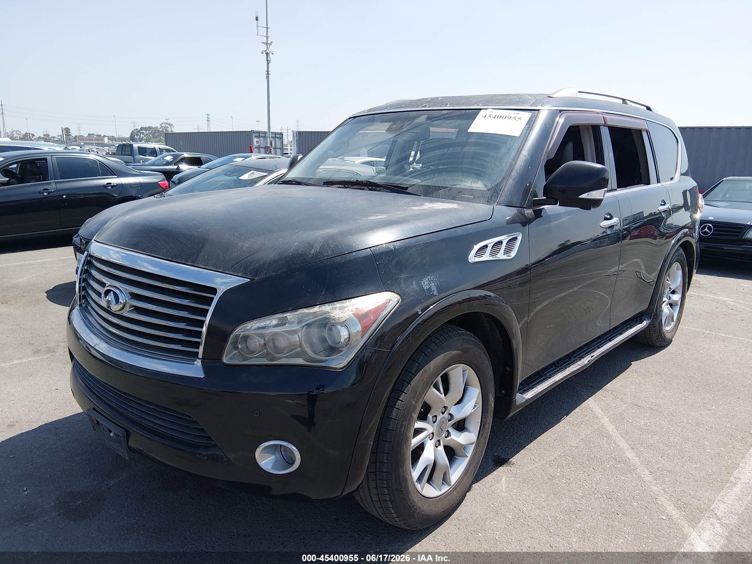 2011 Infiniti QX56 VIN JN8AZ2NC6B9300668 IAAI salvage auction — Suspension, Lien Papers (California), sold $825 on 2026-07-09 (photo 2)