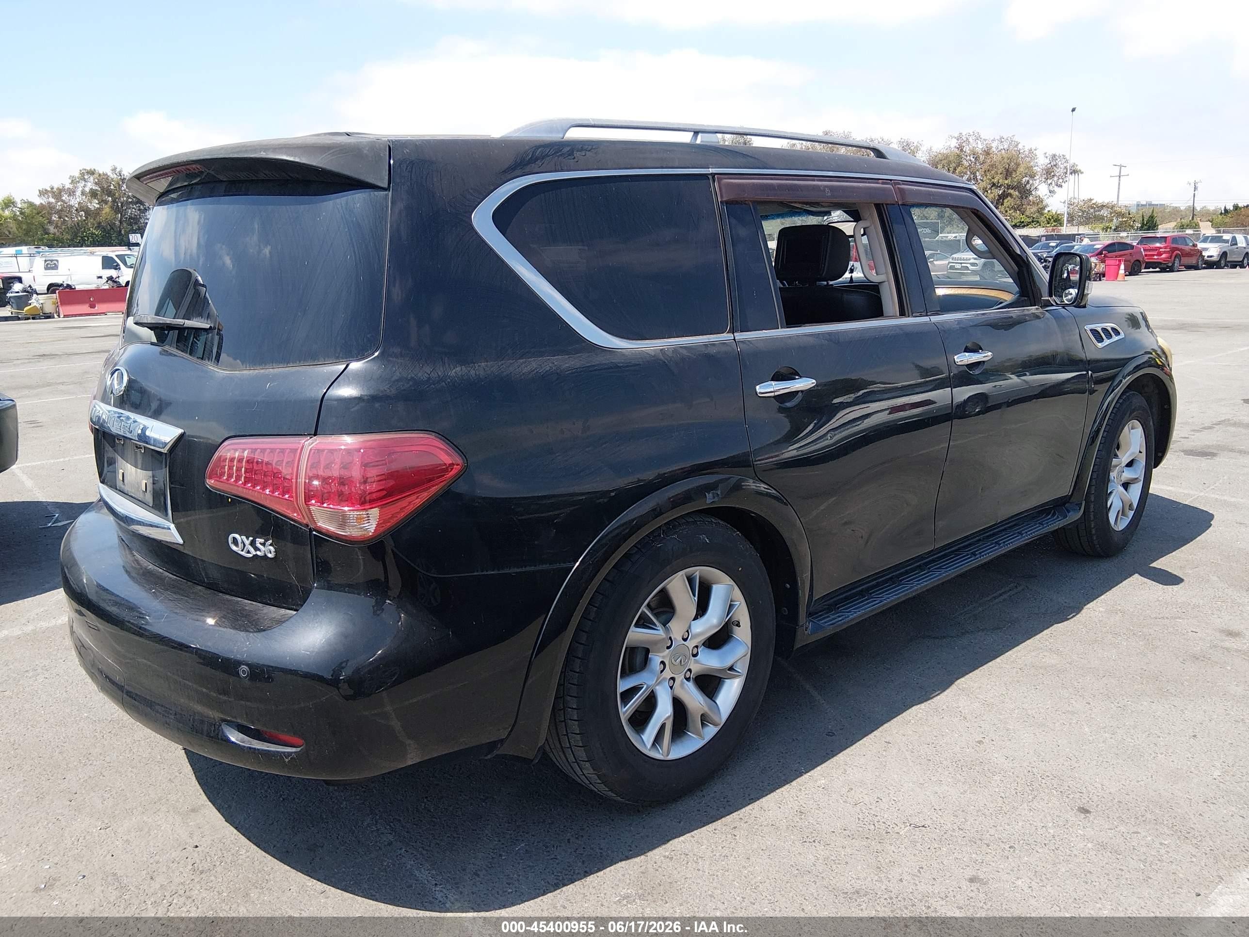 2011 Infiniti QX56 VIN JN8AZ2NC6B9300668 IAAI salvage auction — Suspension, Lien Papers (California), sold $825 on 2026-07-09 (photo 4)