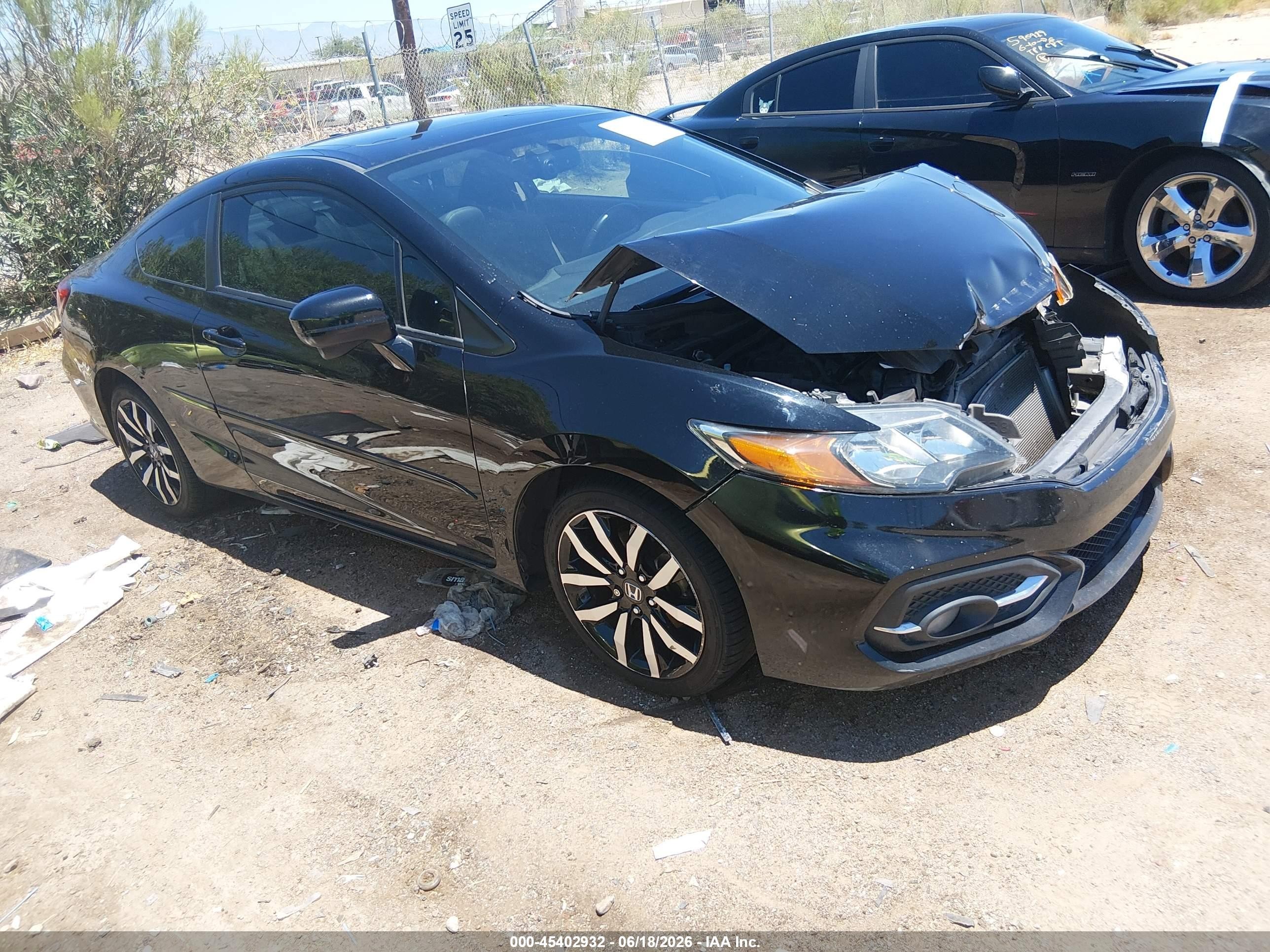 2015 Honda Civic VIN 2HGFG3B09FH529702 IAAI salvage auction — Front End, Salvage (Arizona), sold $1,625 on 2026-07-09 (photo 1)