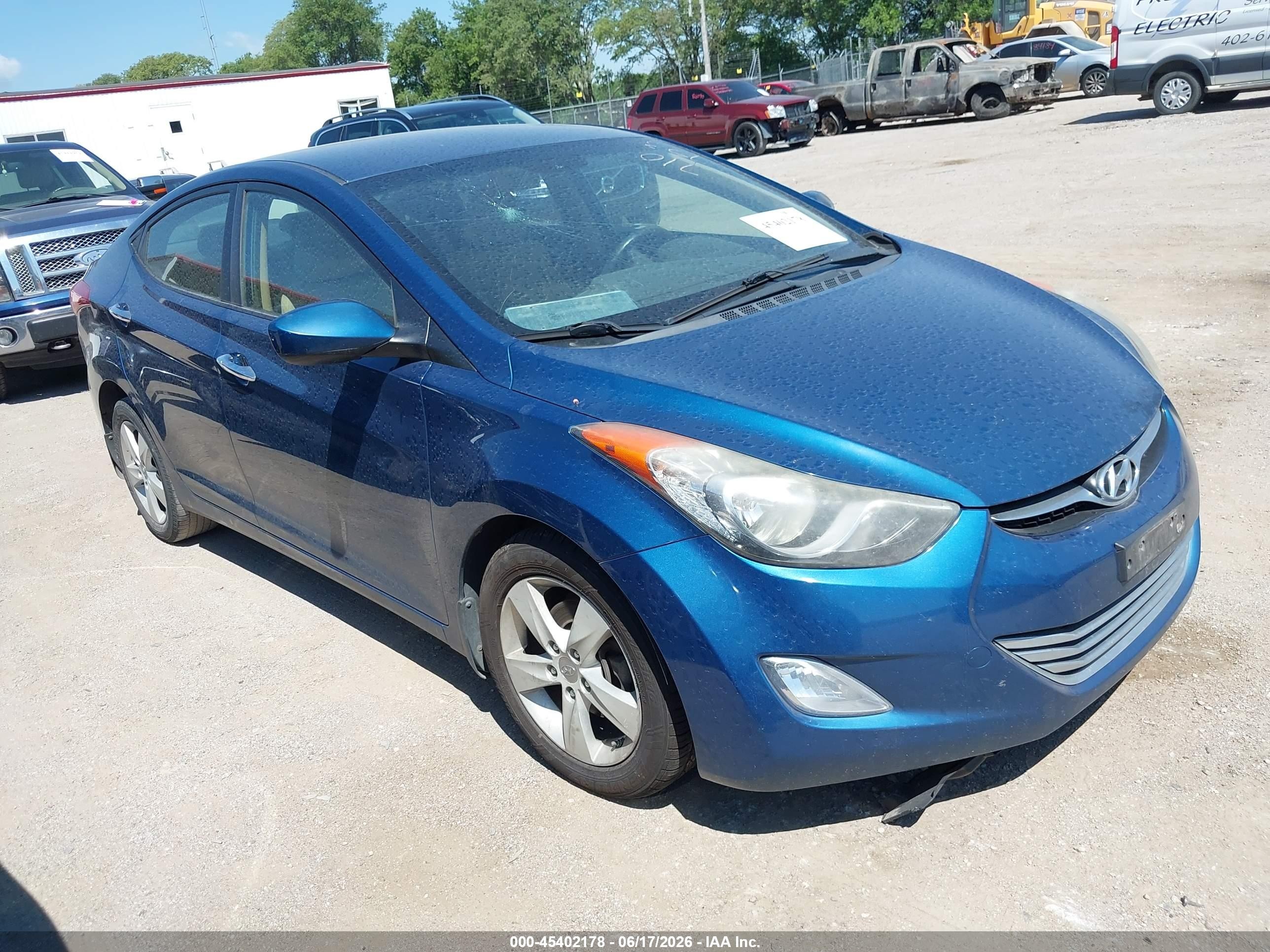 2013 Hyundai Elantra VIN KMHDH4AE0DU990184 IAAI salvage auction — Rear End, Certificate Of Title (Nebraska), sold $775 on 2026-07-12 (photo 1)