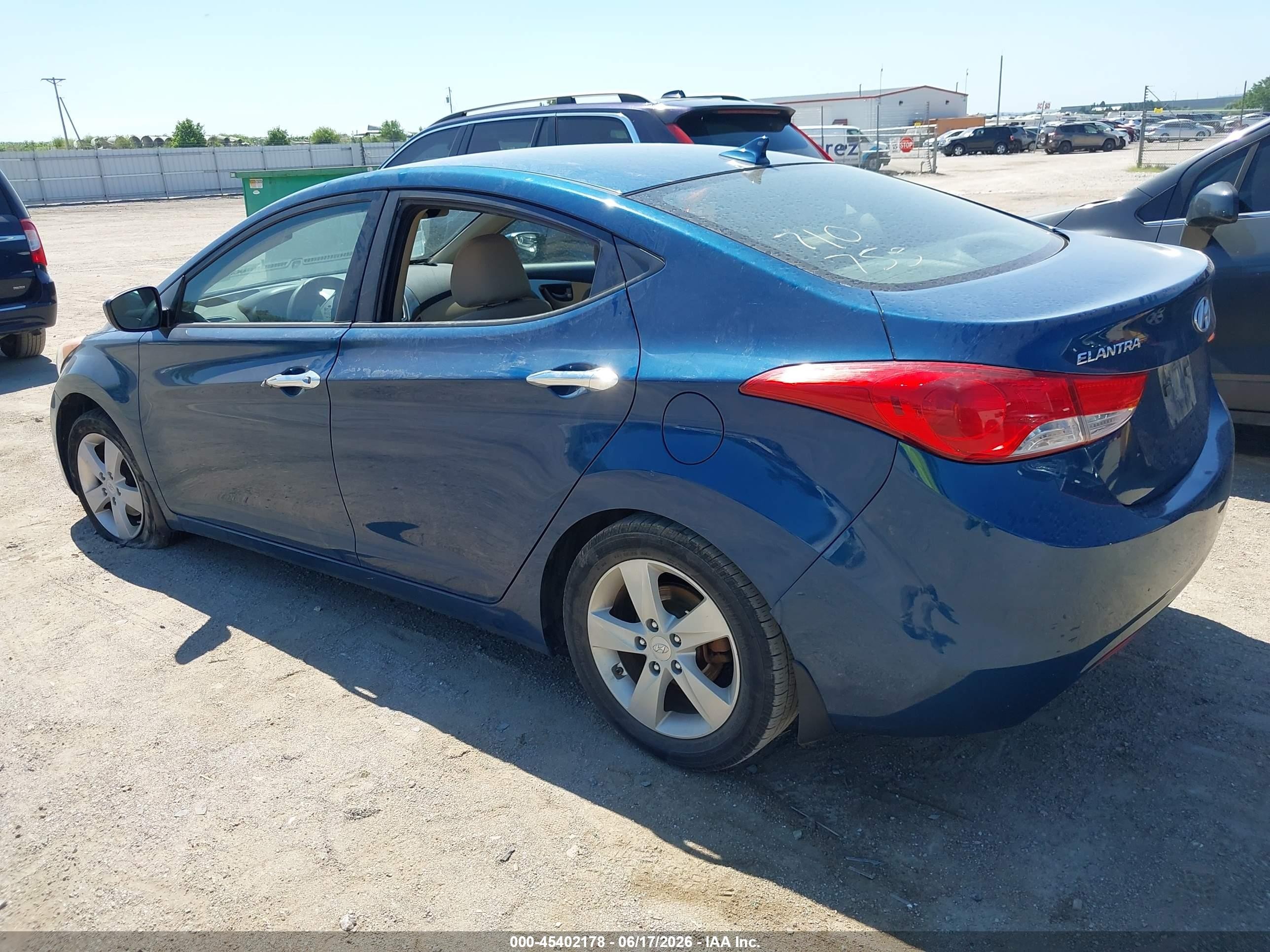 2013 Hyundai Elantra VIN KMHDH4AE0DU990184 IAAI salvage auction — Rear End, Certificate Of Title (Nebraska), sold $775 on 2026-07-12 (photo 3)