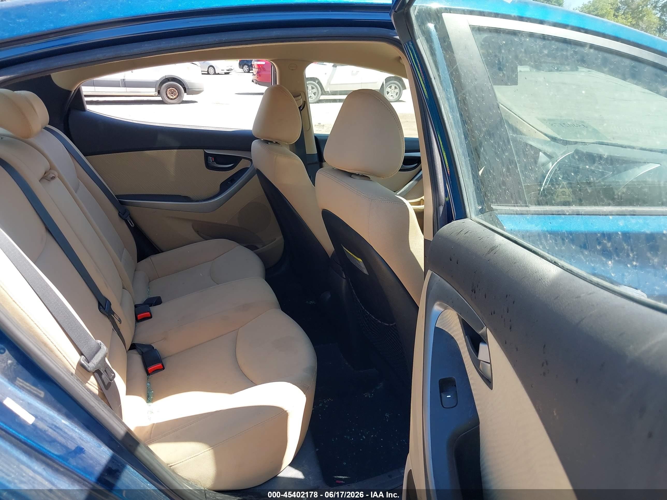 2013 Hyundai Elantra VIN KMHDH4AE0DU990184 IAAI salvage auction — Rear End, Certificate Of Title (Nebraska), sold $775 on 2026-07-12 (photo 8)
