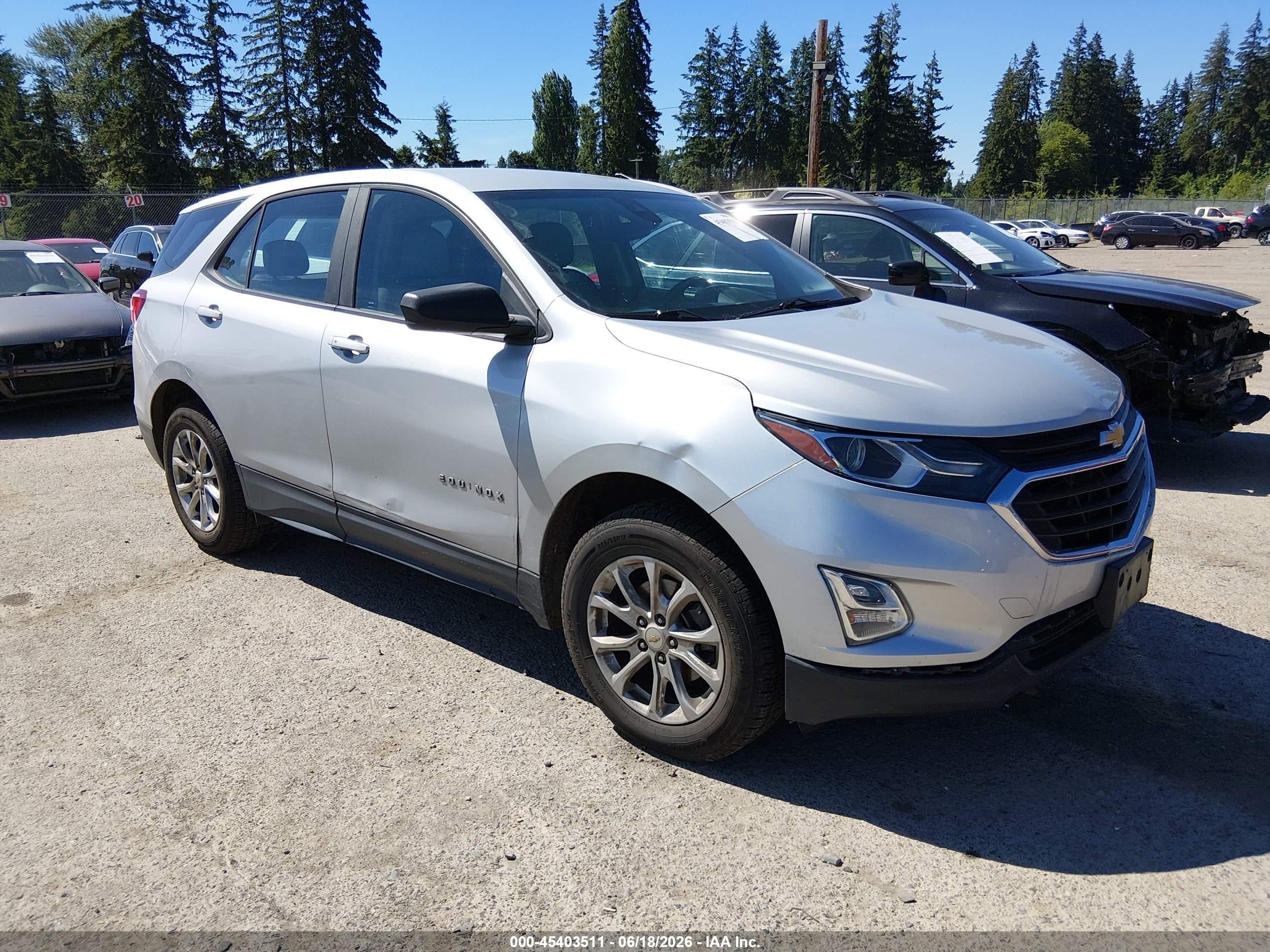 2020 Chevrolet Equinox VIN 2GNAXSEV5L6135249 IAAI salvage auction — Side, Bill Of Sale (Washington), sold $3,500 on 2026-07-11 (photo 1)