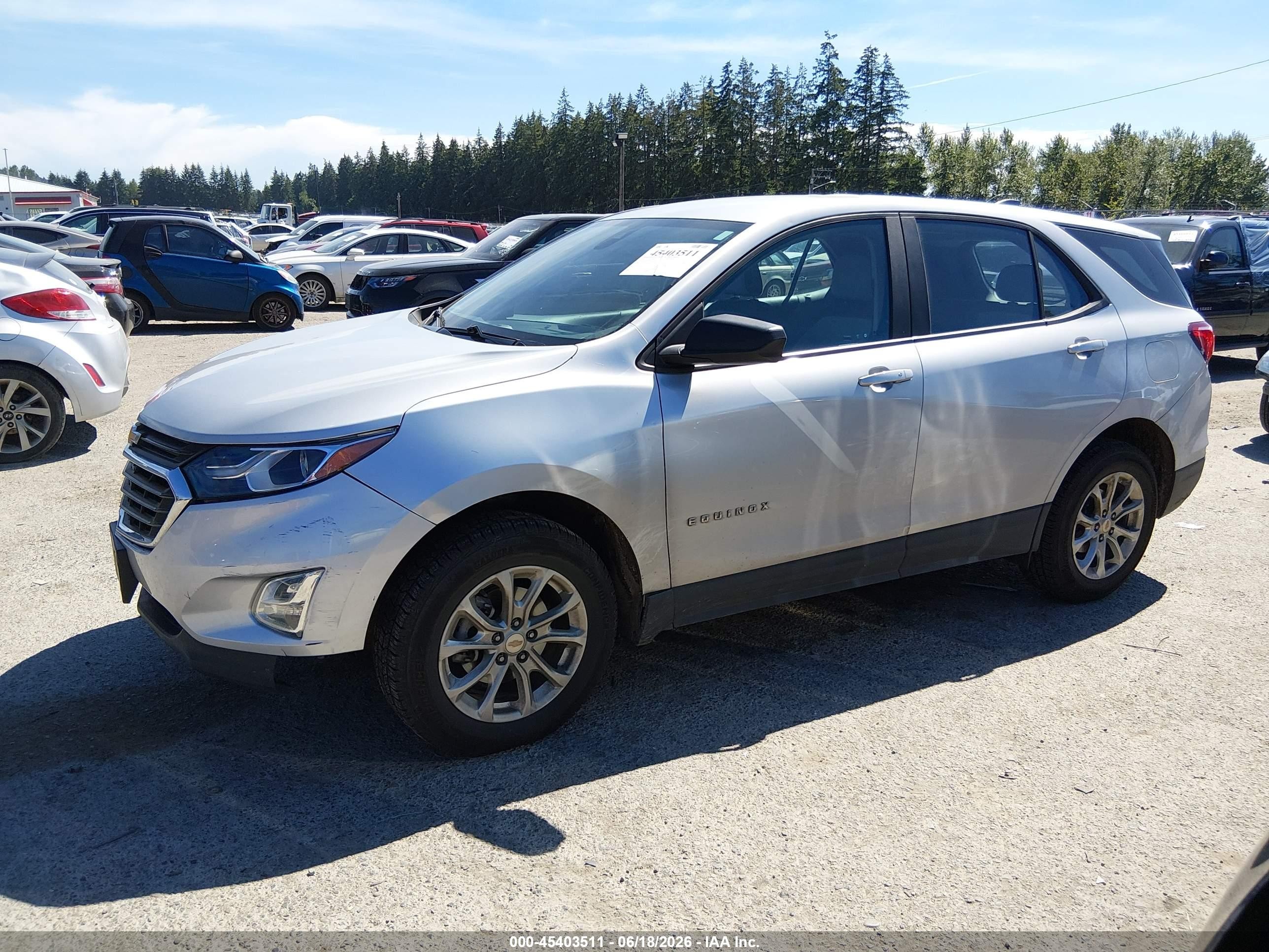 2020 Chevrolet Equinox VIN 2GNAXSEV5L6135249 IAAI salvage auction — Side, Bill Of Sale (Washington), sold $3,500 on 2026-07-11 (photo 2)