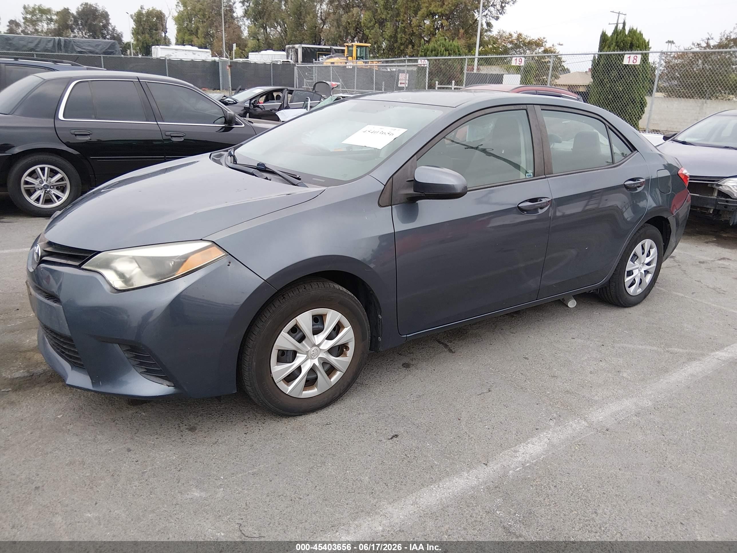 2016 Toyota Corolla VIN 5YFBURHE0GP546962 IAAI salvage auction — Side, Salvage (California), sold $2,925 on 2026-07-05 (photo 2)