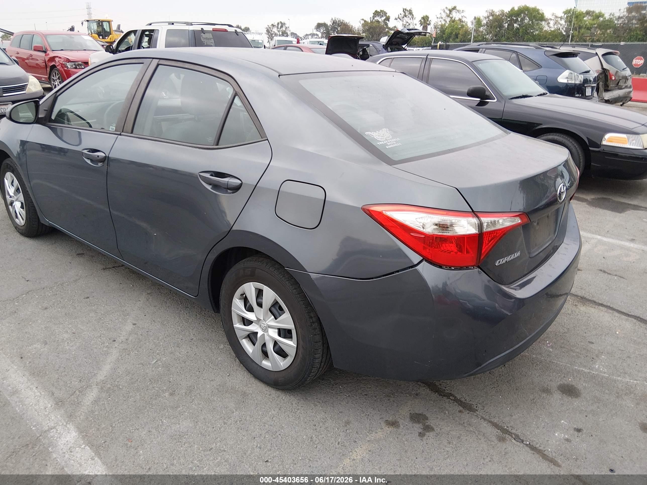 2016 Toyota Corolla VIN 5YFBURHE0GP546962 IAAI salvage auction — Side, Salvage (California), sold $2,925 on 2026-07-05 (photo 3)
