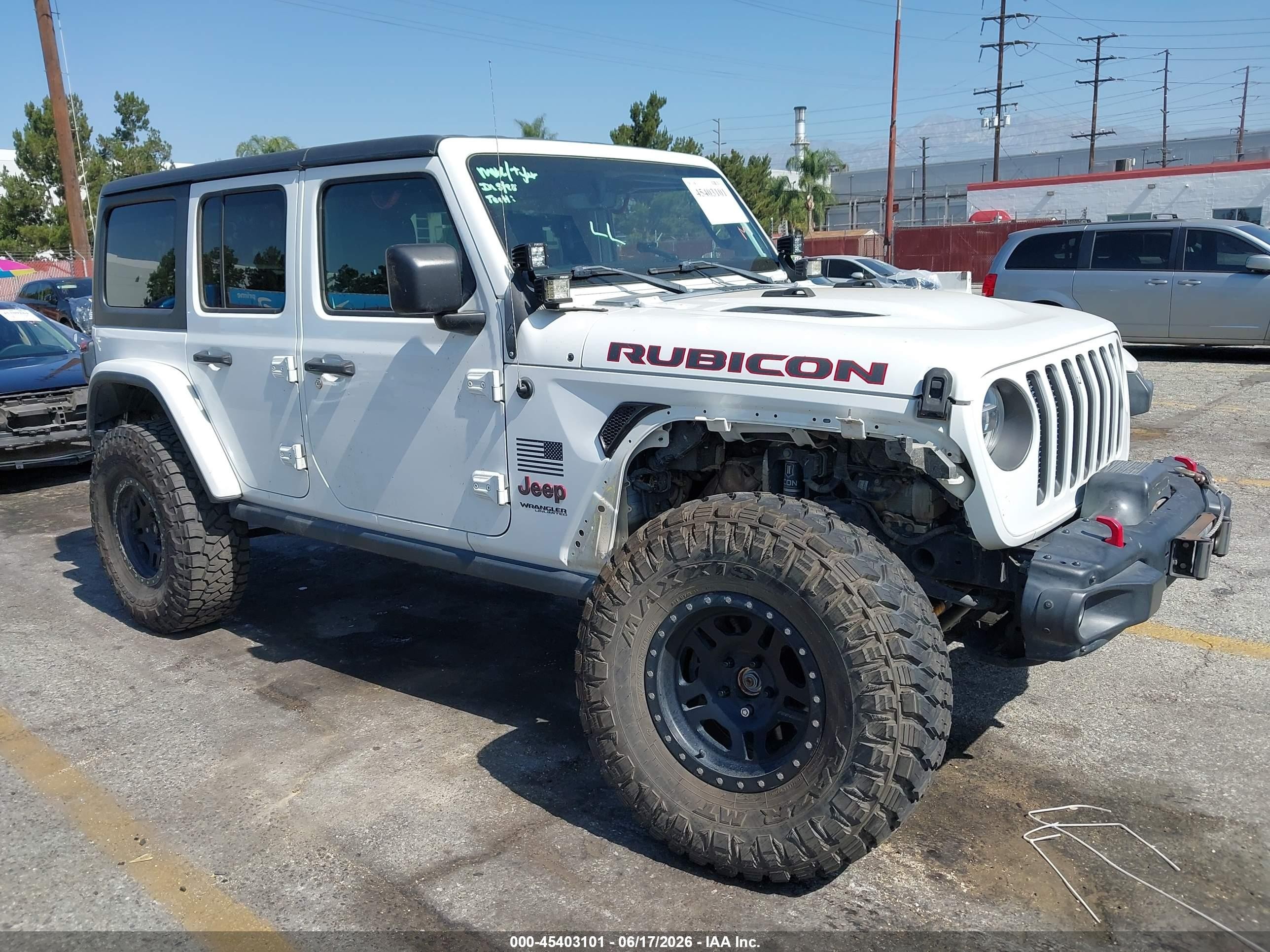 2018 Jeep Wrangler Unlimited VIN 1C4HJXFG0JW165798 — IAAI salvage auction photo