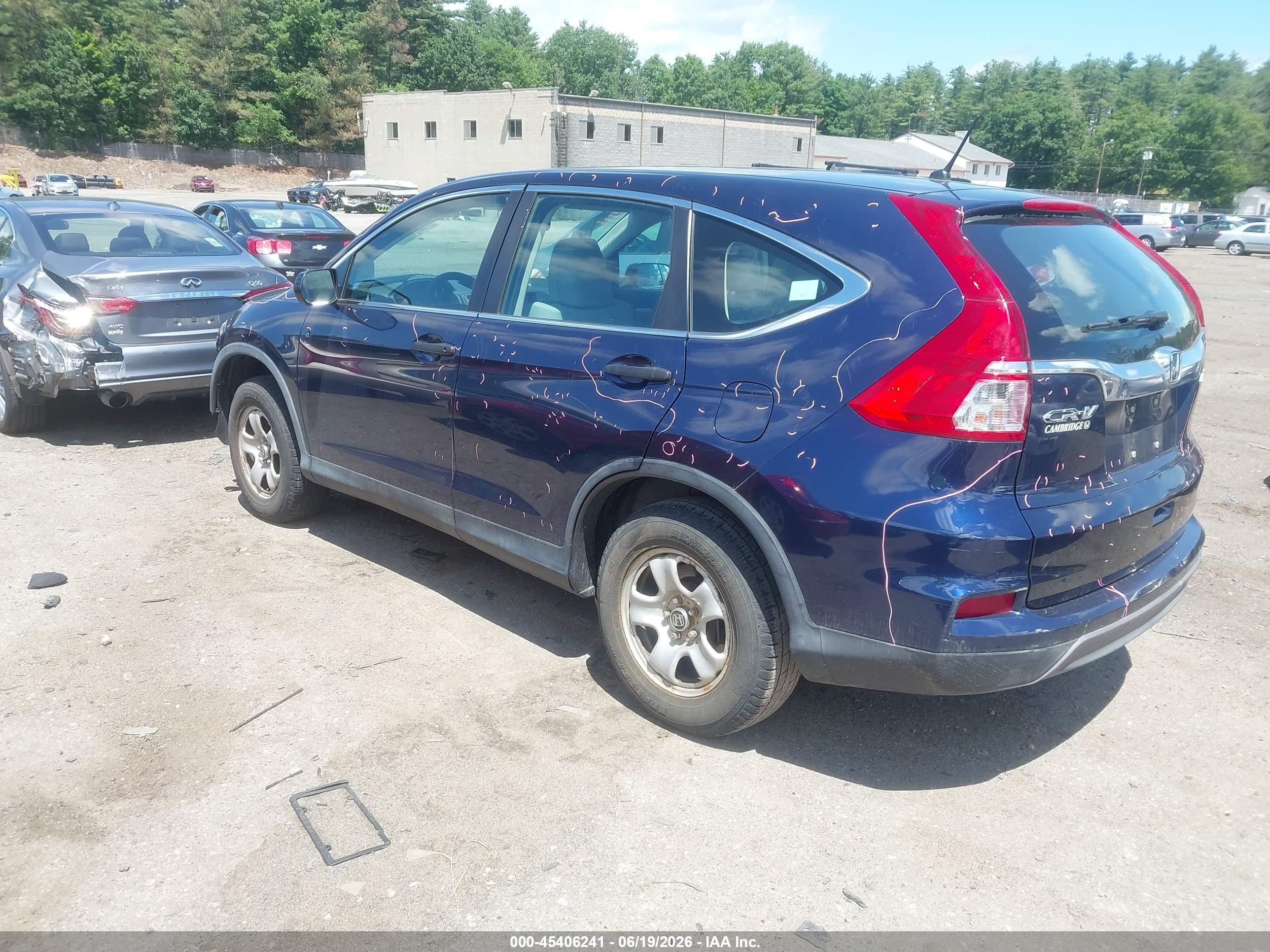 2015 Honda CR-V VIN 5J6RM4H32FL094580 IAAI salvage auction — Front End, Clear (Massachusetts), sold $3,200 on 2026-07-12 (photo 3)