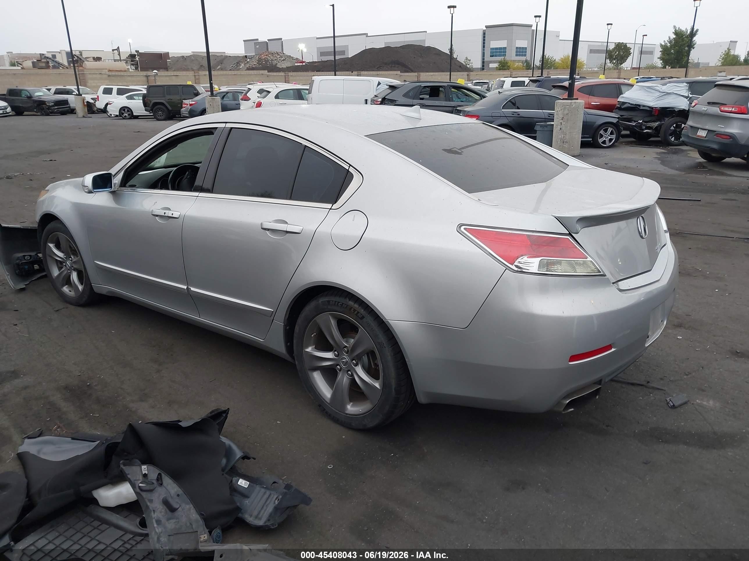2013 Acura TL VIN 19UUA9E54DA004545 IAAI salvage auction — Front End, Salvage Certificate (California), sold $2,250 on 2026-07-12 (photo 3)