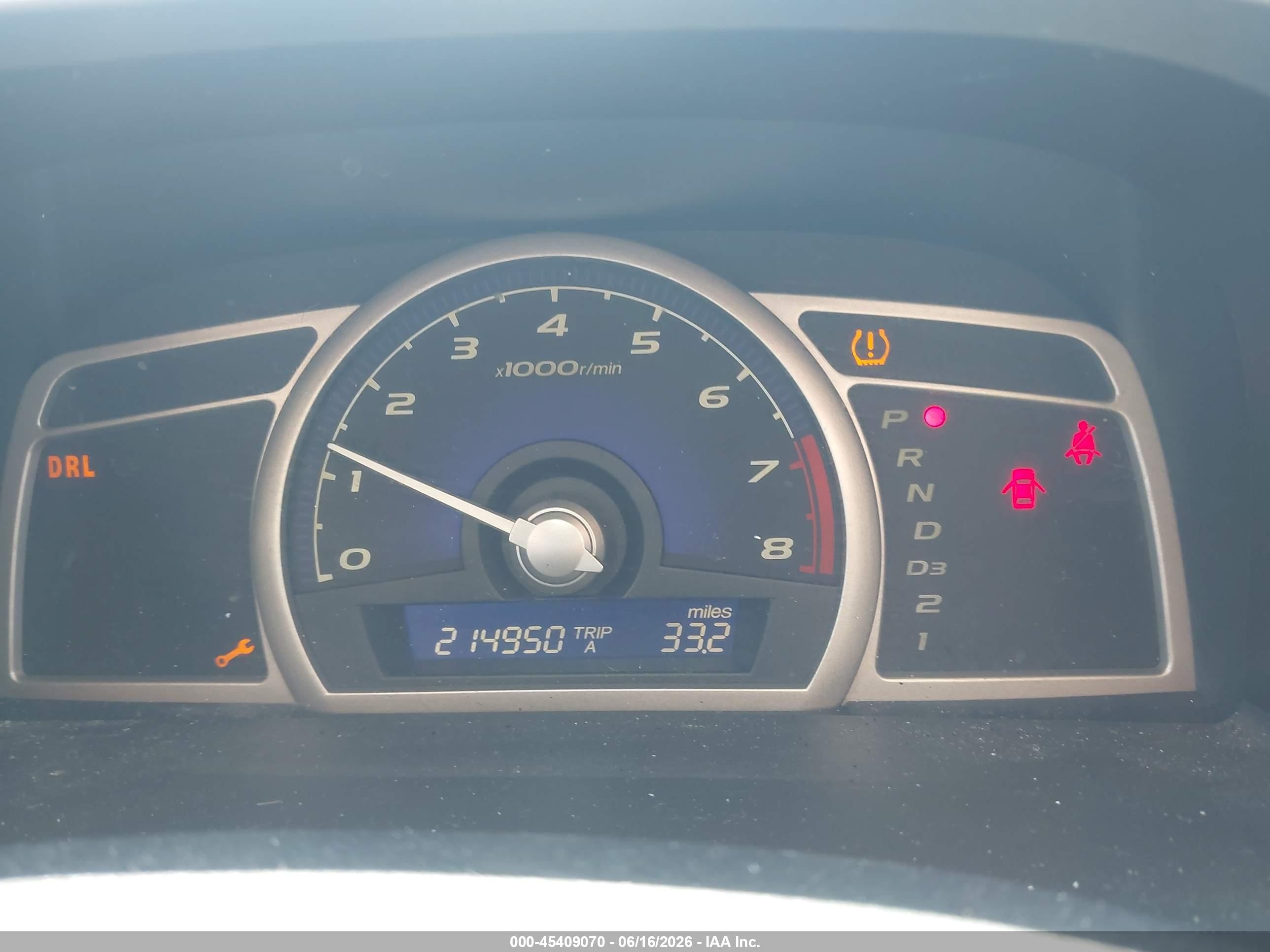 2009 Honda Civic VIN 19XFA16819E035869 IAAI salvage auction — Normal Wear, Clear - Dealer Only (California), sold $1,000 on 2026-07-02 (photo 7)