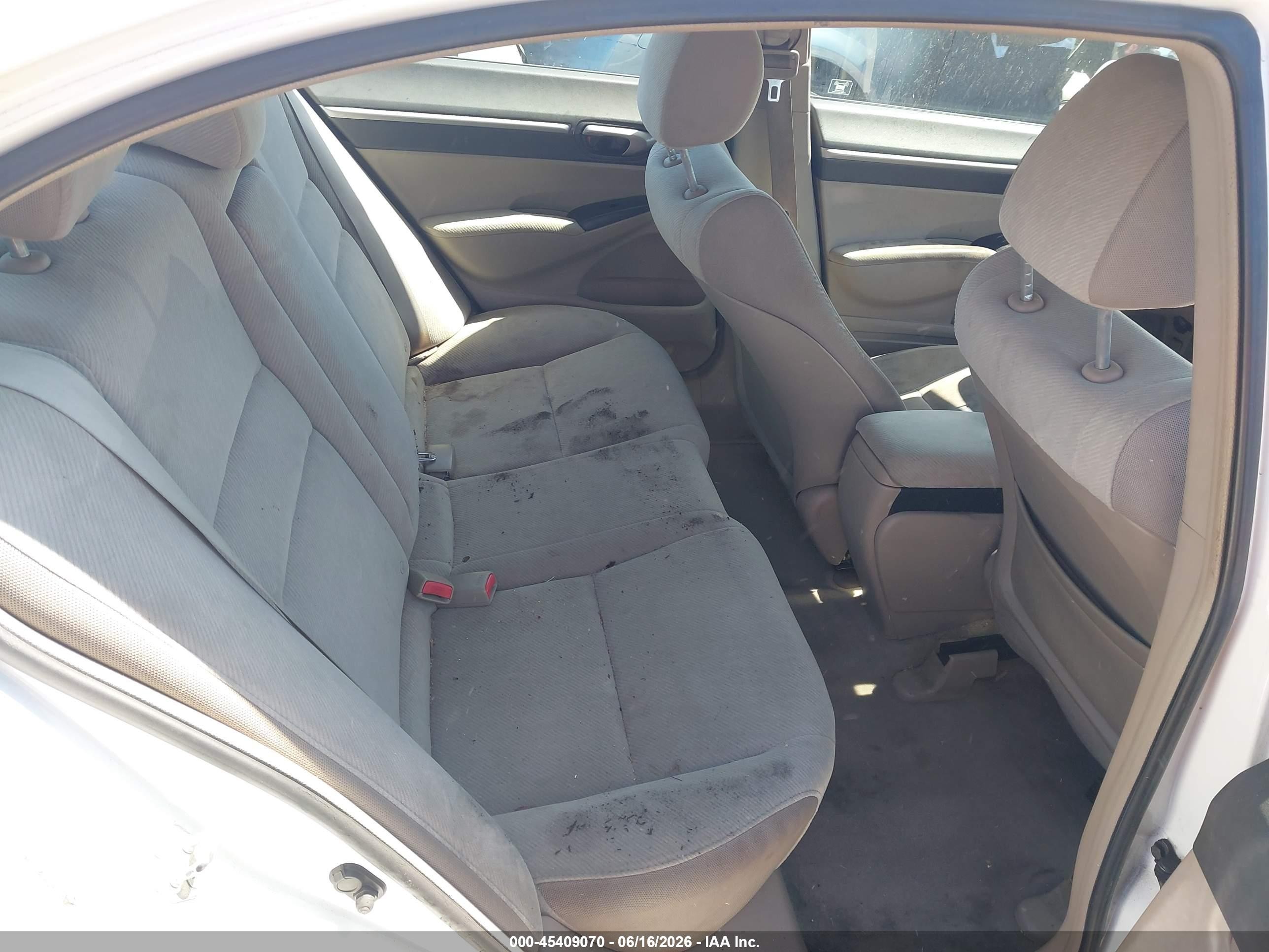 2009 Honda Civic VIN 19XFA16819E035869 IAAI salvage auction — Normal Wear, Clear - Dealer Only (California), sold $1,000 on 2026-07-02 (photo 8)