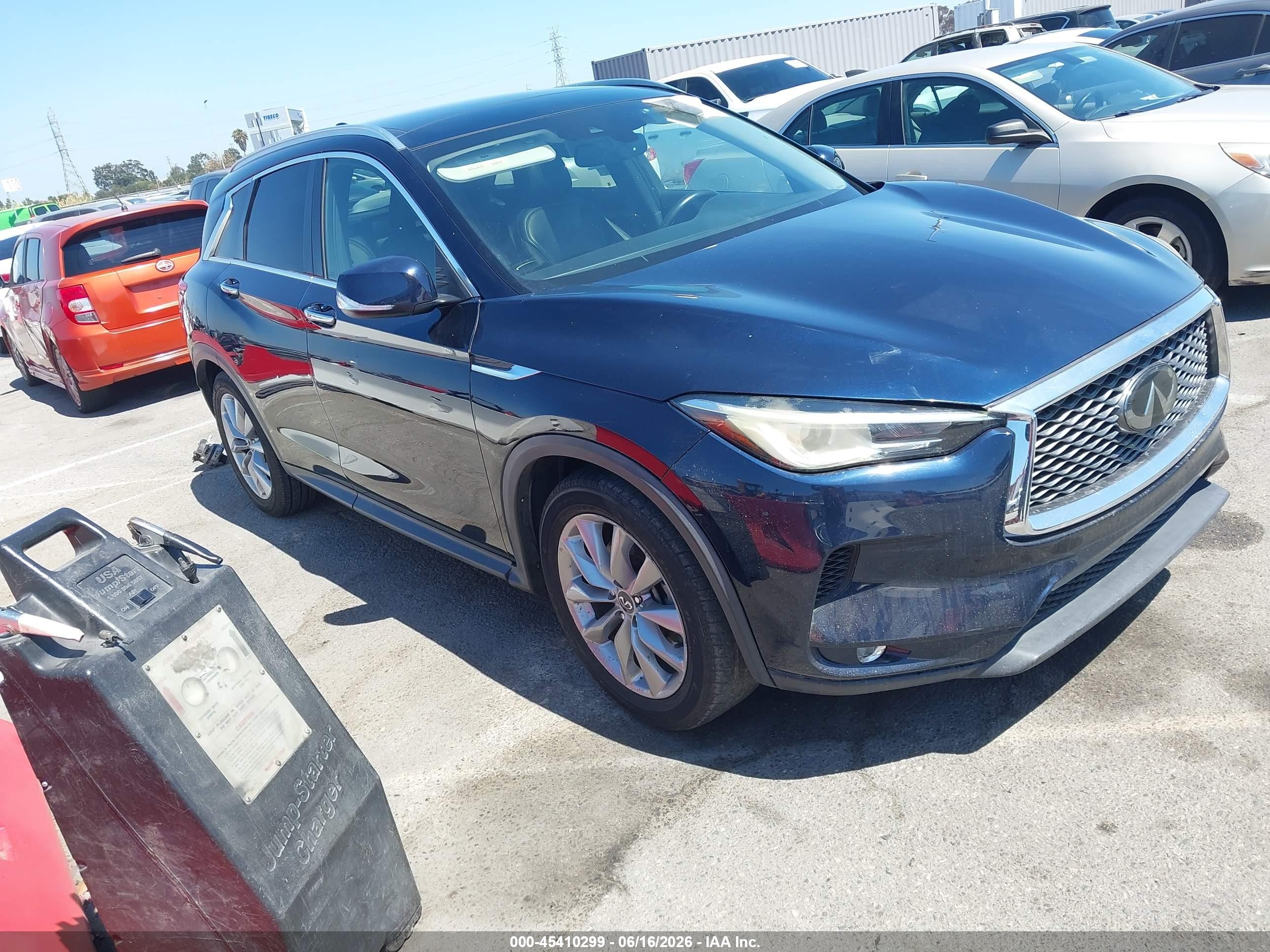 2021 Infiniti Qx50 VIN 3PCAJ5BA6MF114189 IAAI salvage auction — Normal Wear, Salvage Title - Dealer (California), sold $7,100 on 2026-07-05 (photo 1)