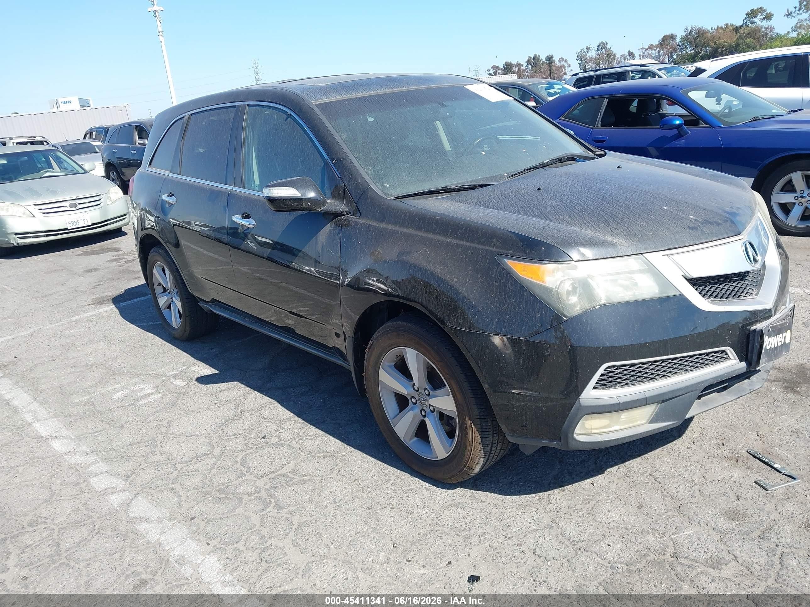 2011 Acura MDX VIN 2HNYD2H44BH546450 IAAI salvage auction — Normal Wear, Clear - Dealer Only (California), sold $1,300 on 2026-07-06 (photo 1)
