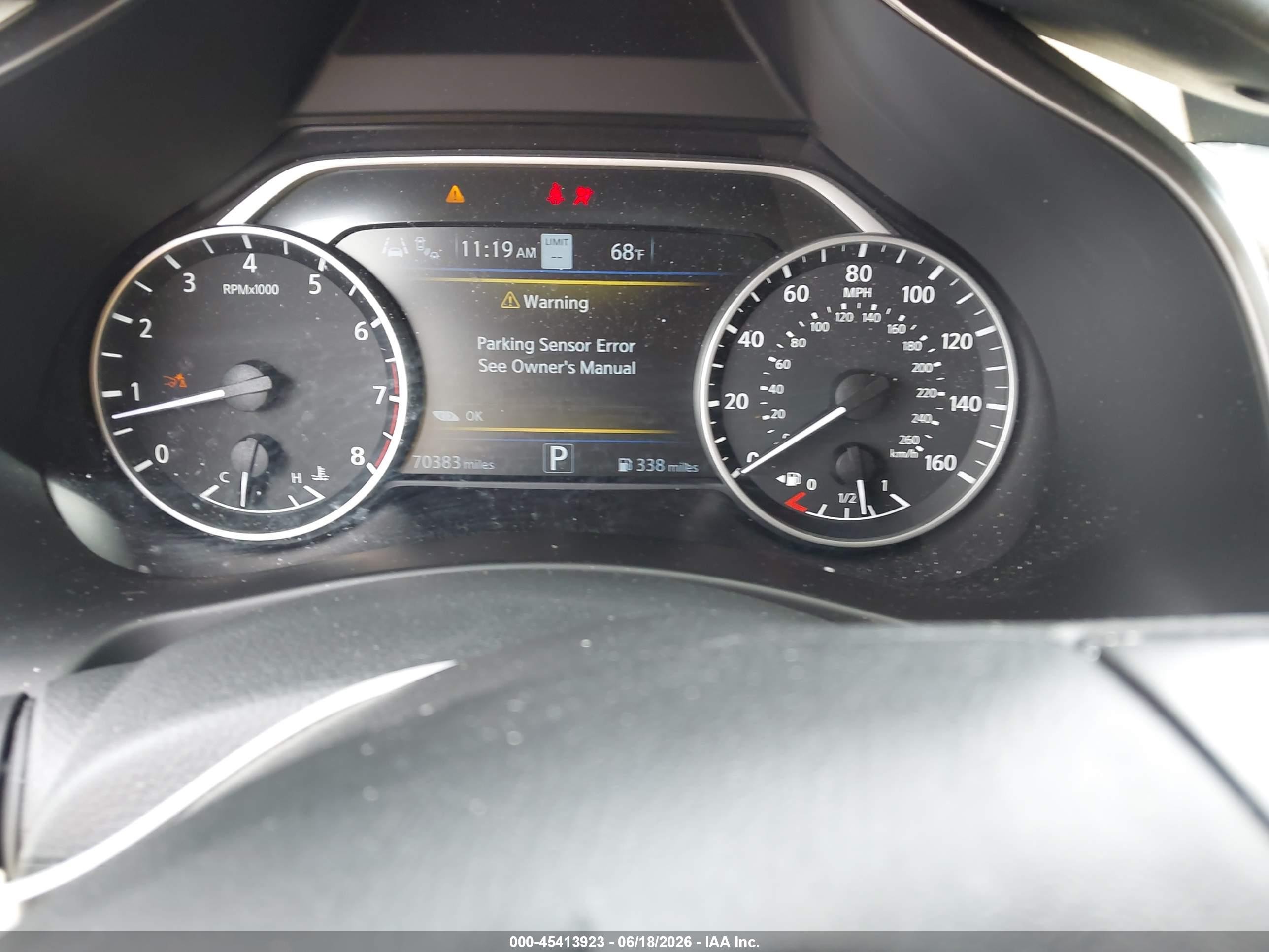 2019 Nissan Murano VIN 5N1AZ2MSXKN152516 IAAI salvage auction — Front End, Salvage - Greater Than 75% (Maryland), sold $2,850 on 2026-07-11 (photo 7)