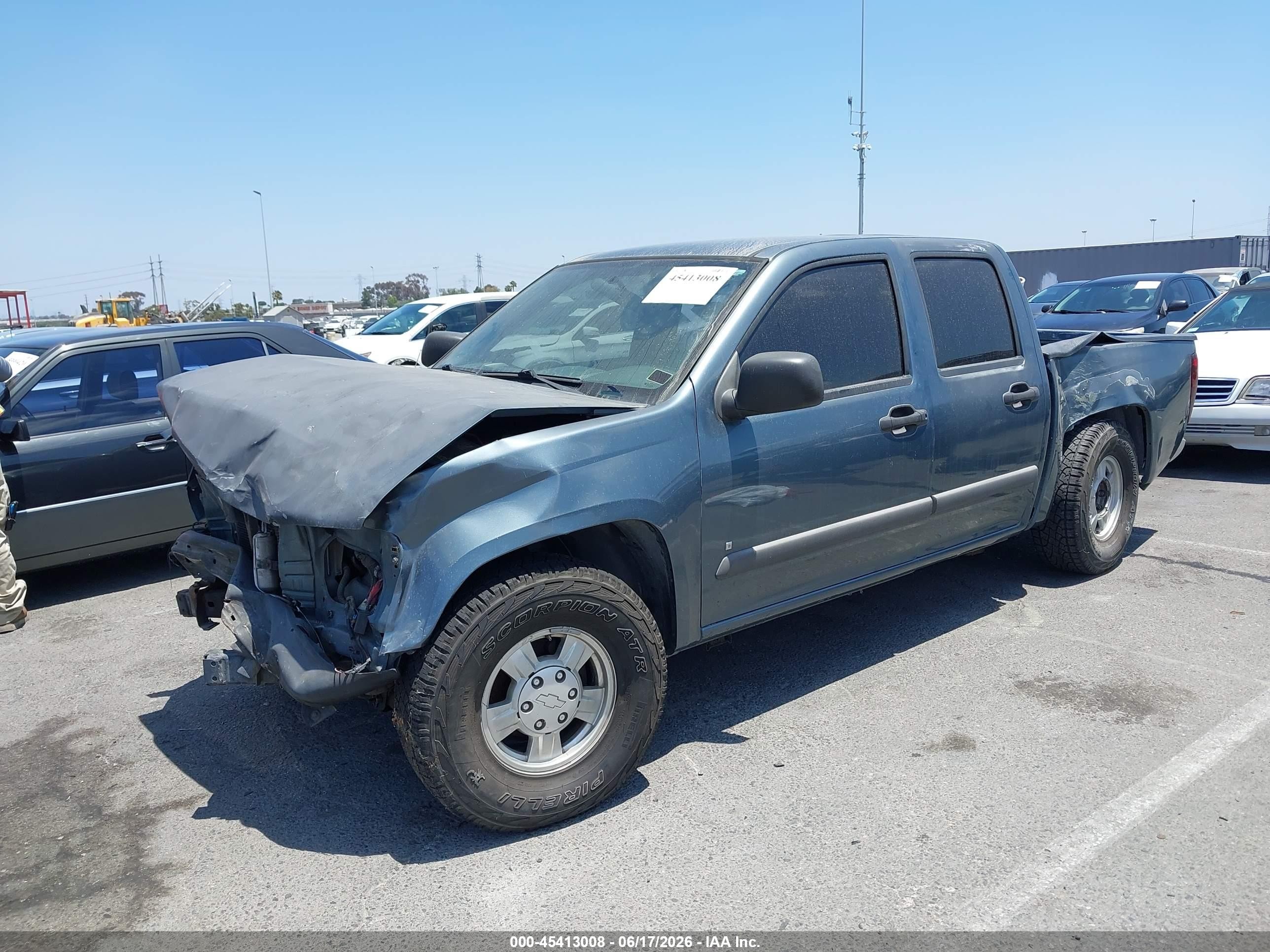 2007 Chevrolet Colorado VIN 1GCCS13E678197305 IAAI salvage auction — Front End, Salvage (California), sold $950 on 2026-07-09 (photo 2)