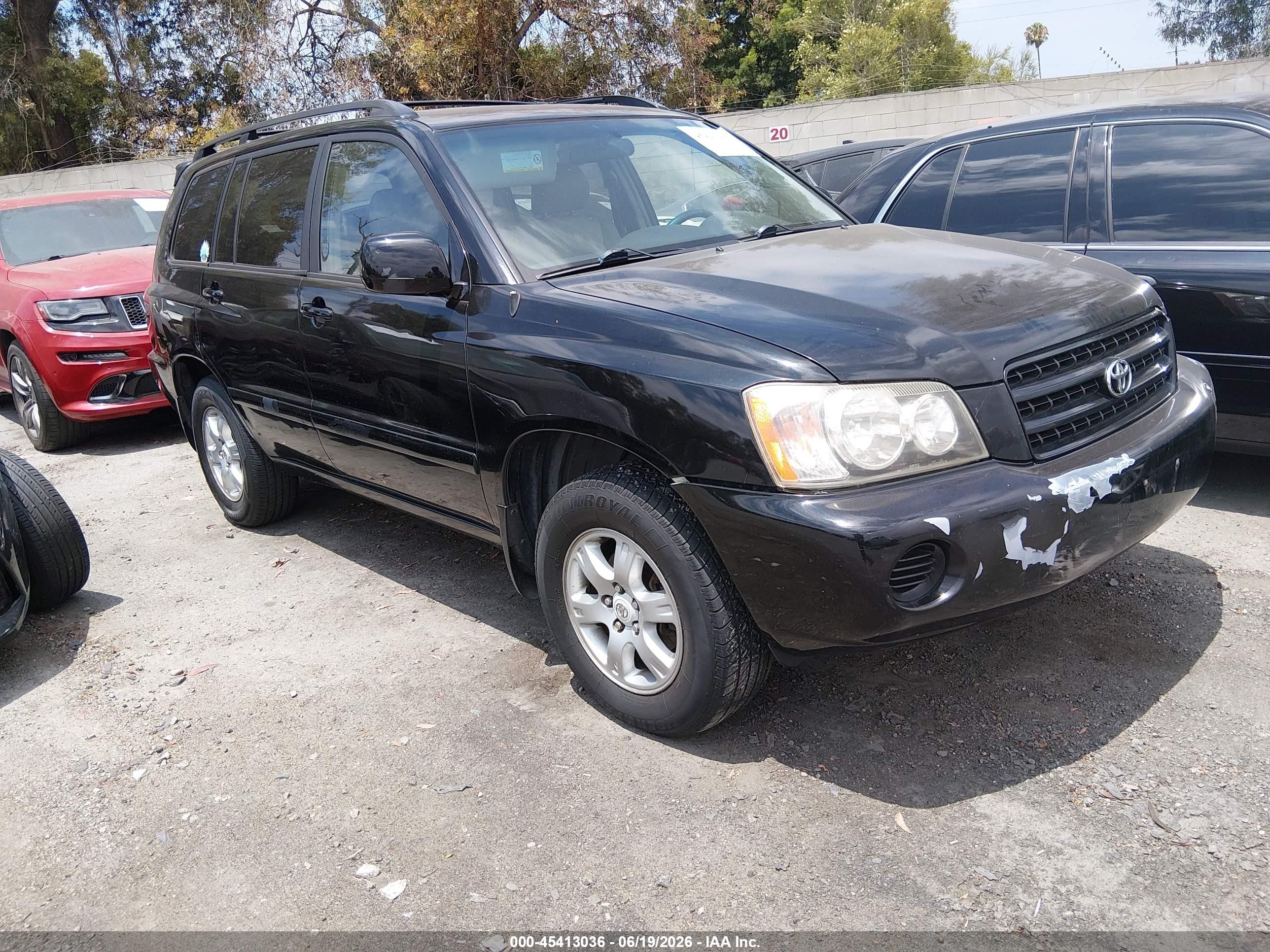 2003 Toyota Highlander VIN JTEGF21A830091132 IAAI salvage auction — Normal Wear, Clear - Dealer Only (California), sold $875 on 2026-07-06 (photo 1)