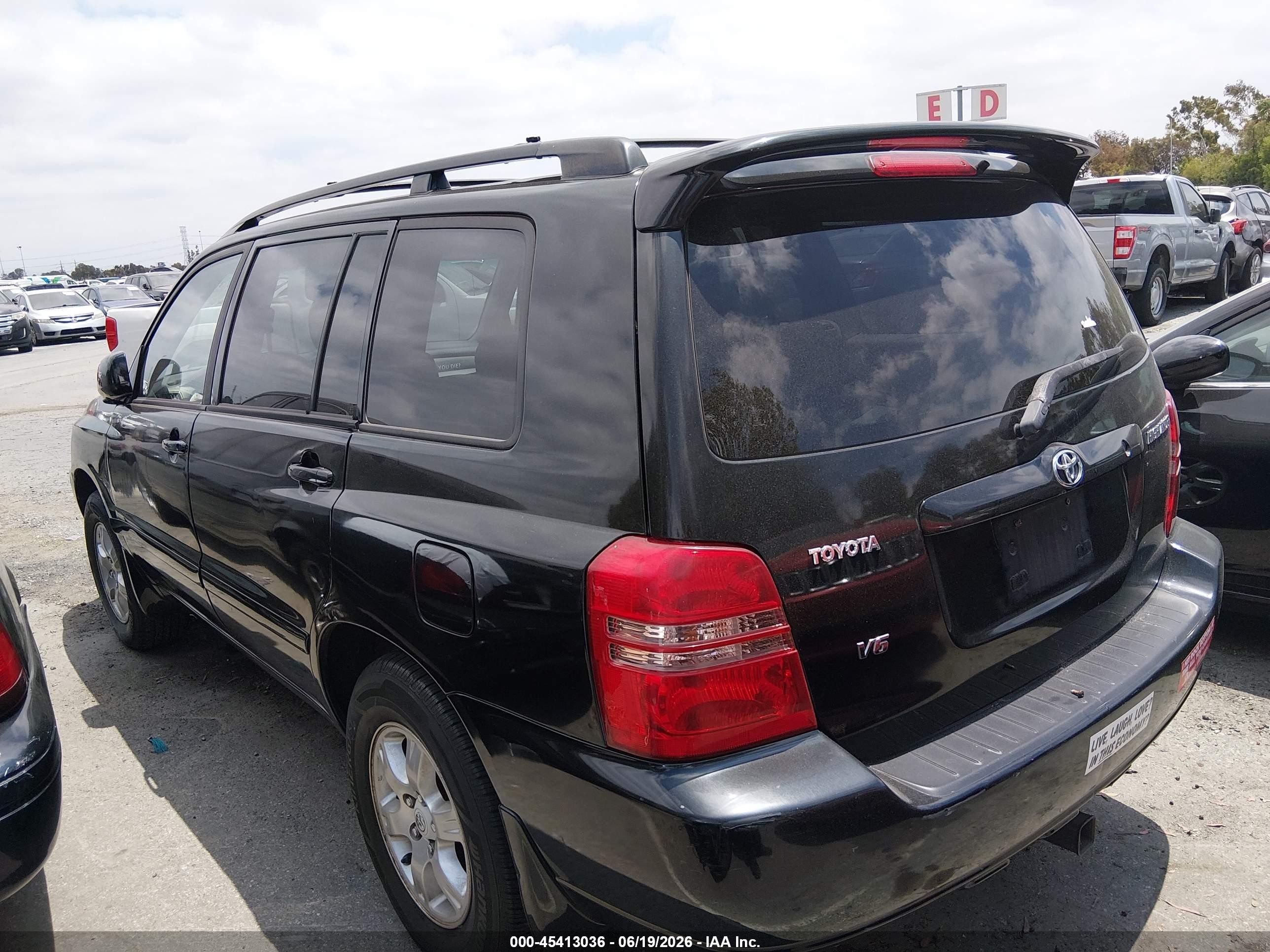 2003 Toyota Highlander VIN JTEGF21A830091132 IAAI salvage auction — Normal Wear, Clear - Dealer Only (California), sold $875 on 2026-07-06 (photo 3)