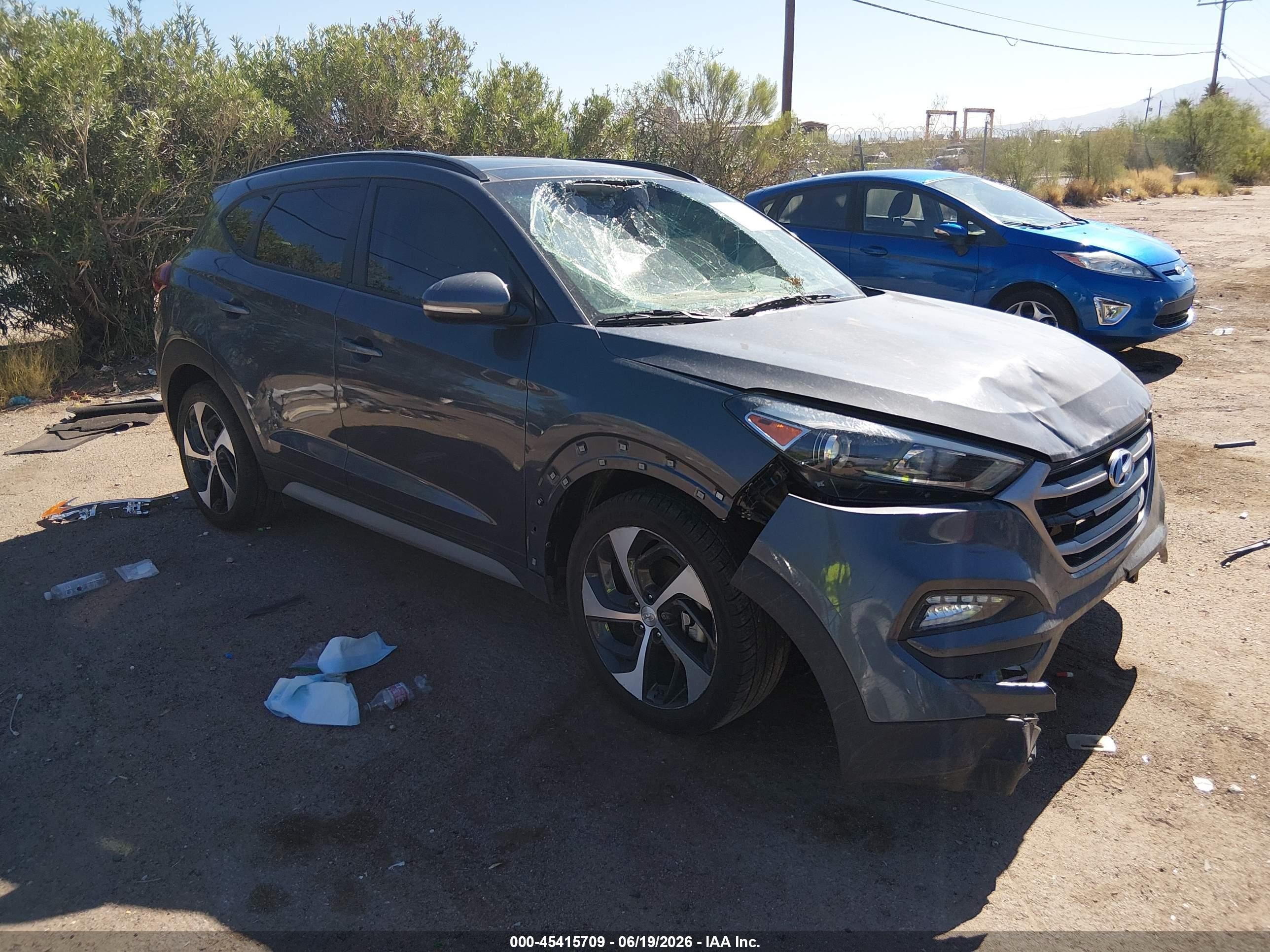 2018 Hyundai Tucson VIN KM8J33A29JU752072 IAAI salvage auction — Front End, Salvage (Arizona), sold $3,750 on 2026-07-09 (photo 1)