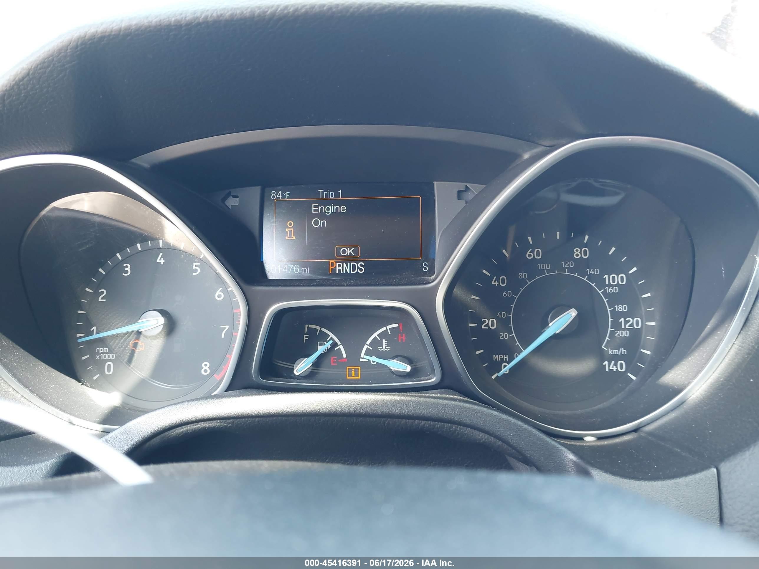 2016 Ford Focus VIN 1FADP3F20GL246746 IAAI salvage auction — Normal Wear, Duplicate Paperwork (California), sold $425 on 2026-07-09 (photo 7)