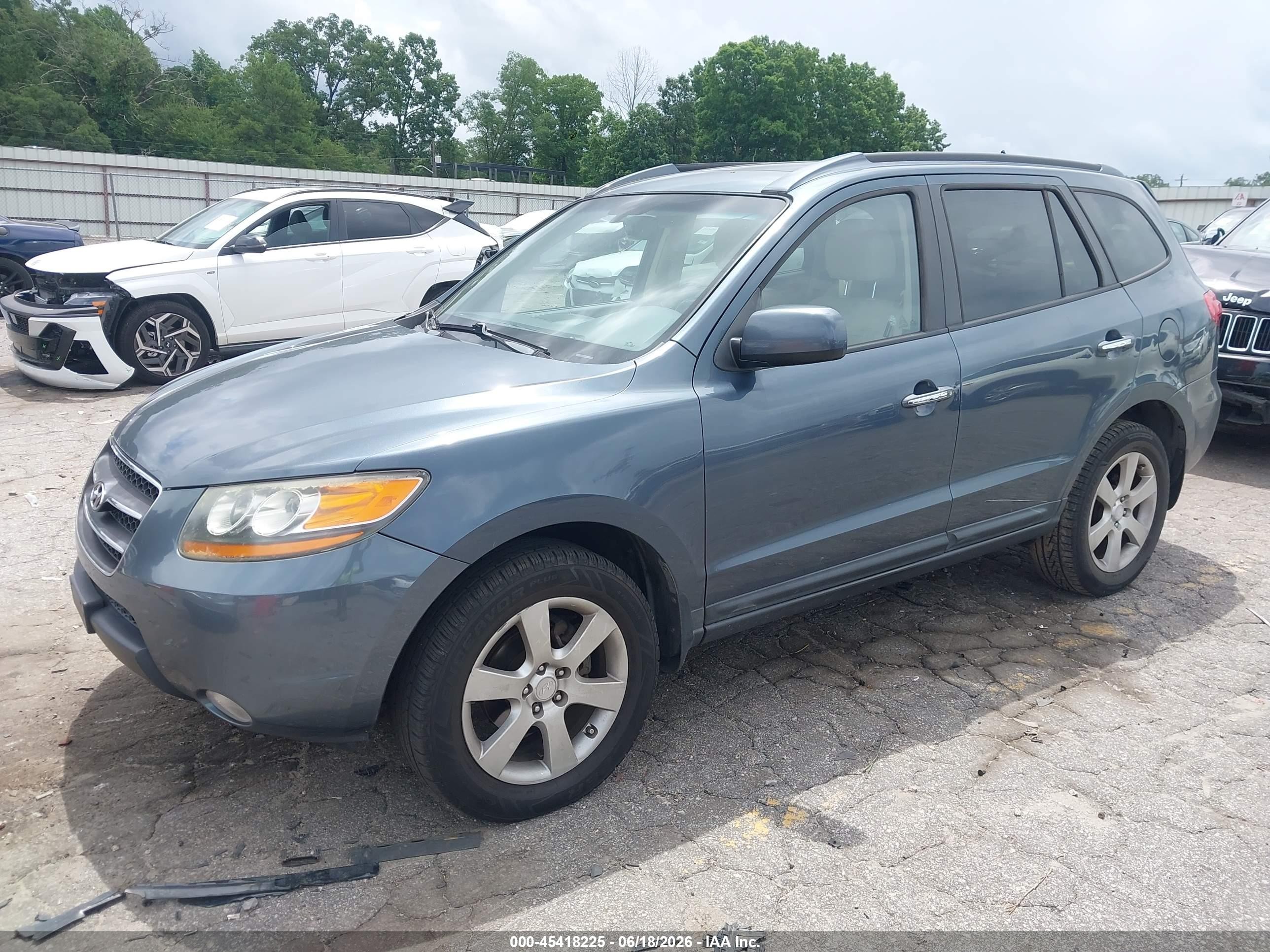 2008 Hyundai Santa Fe VIN 5NMSH13E38H155958 IAAI salvage auction — Side, Salvage (Georgia), sold $1,550 on 2026-07-11 (photo 2)