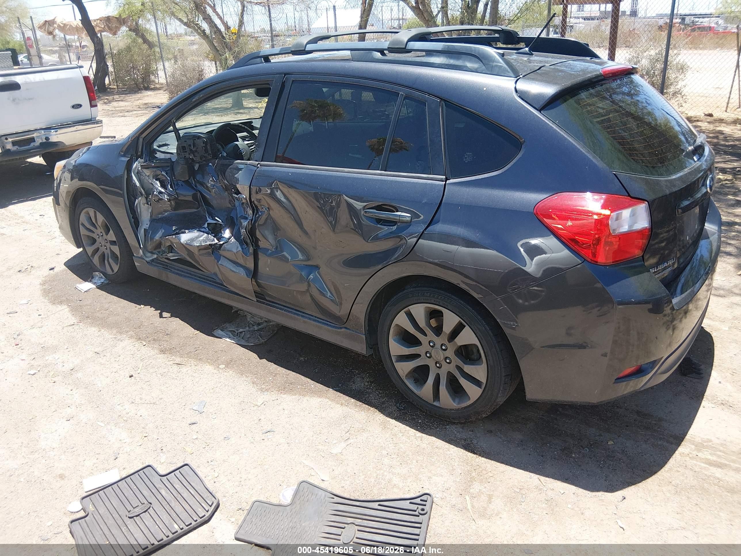 2014 Subaru Impreza VIN JF1GPAL66E8217518 IAAI salvage auction — Side, Salvage (Arizona), sold $550 on 2026-07-09 (photo 3)