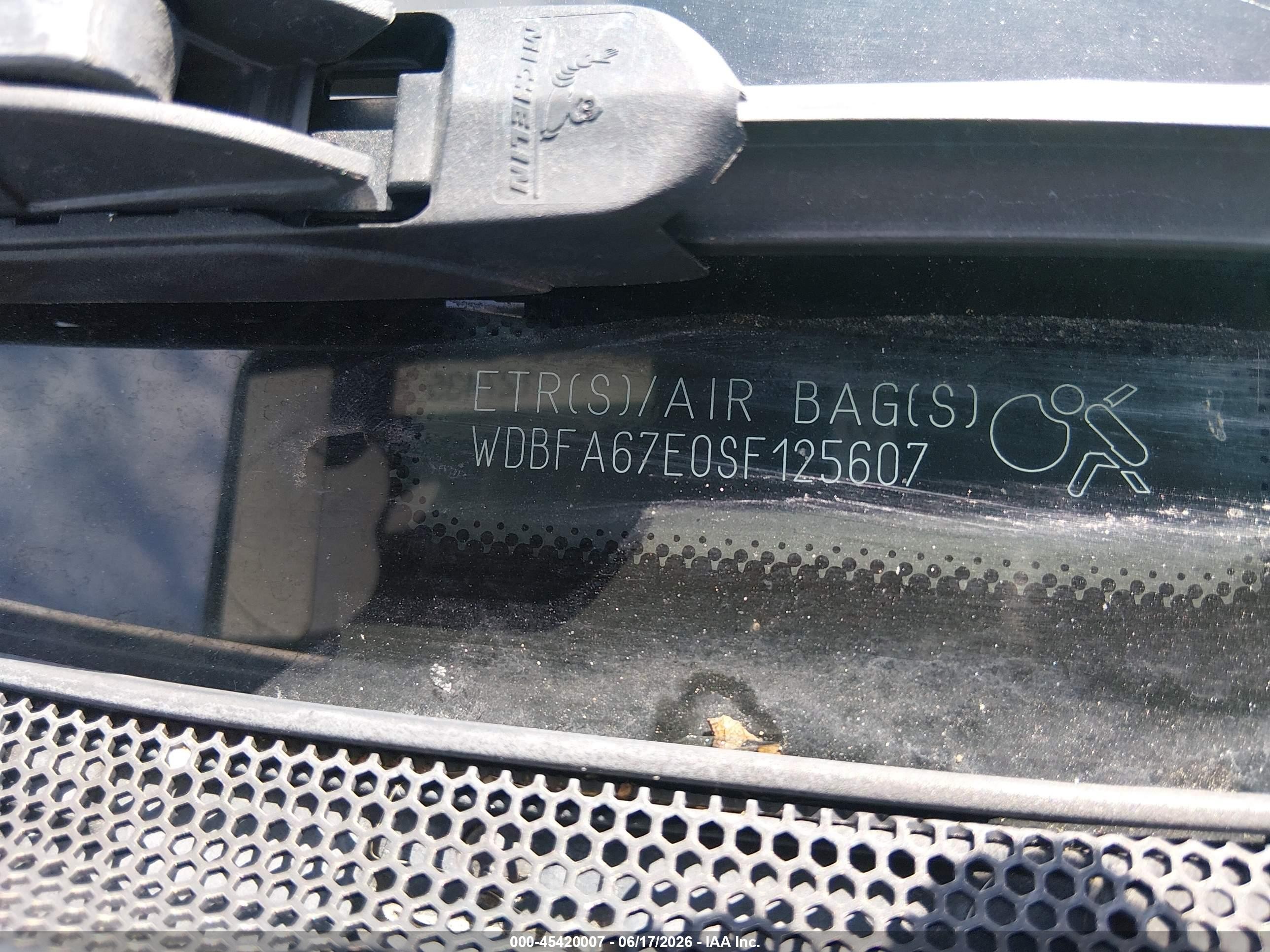 1995 Mercedes-Benz SL-Class VIN WDBFA67E0SF125607 IAAI salvage auction — Normal Wear, Clear - Dealer Only (California), sold $3,000 on 2026-07-02 (photo 9)