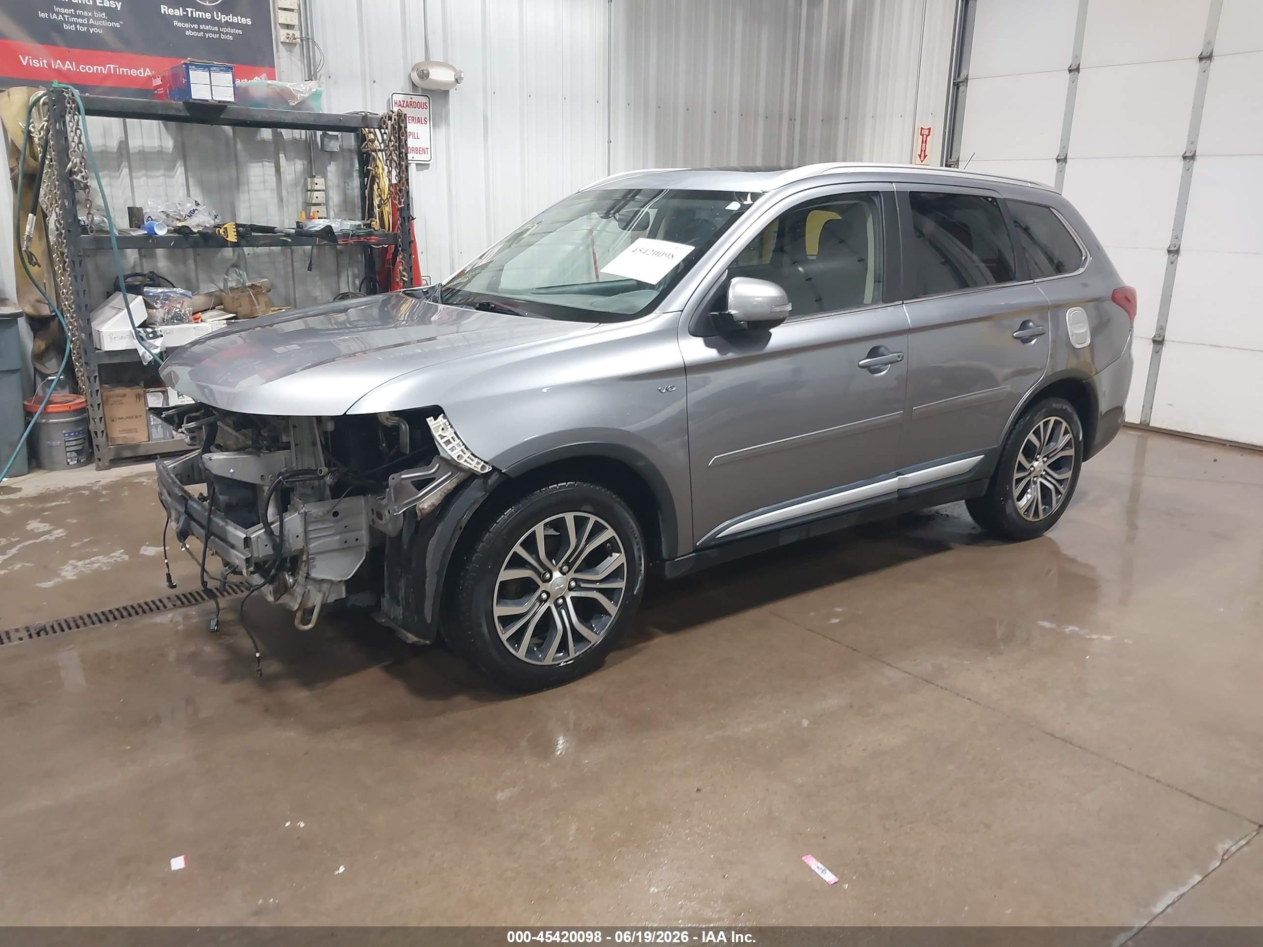 2016 Mitsubishi Outlander VIN JA4JZ4AX1GZ013126 IAAI salvage auction — Front End, Salvage (North Dakota), sold $1,325 on 2026-09-25 (photo 2)