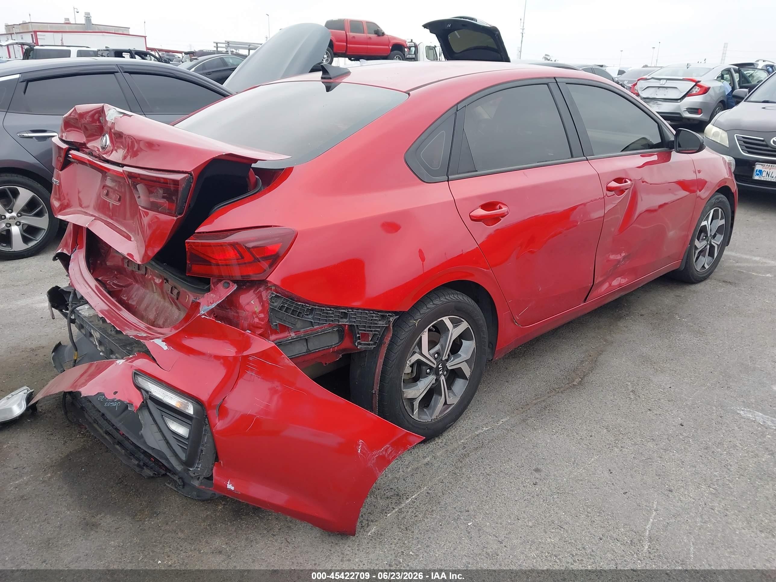 2020 Kia Forte VIN 3KPF24AD2LE205859 IAAI salvage auction — Front & Rear, Salvage (California), sold $3,325 on 2026-07-09 (photo 4)