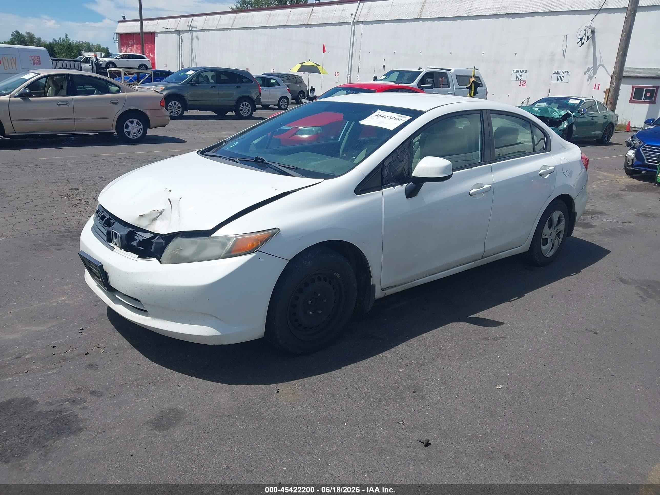 2012 Honda Civic VIN 19XFB2F5XCE330775 IAAI salvage auction — Normal Wear, Clear-Dealer Only (Montana), sold $175 on 2026-07-09 (photo 2)