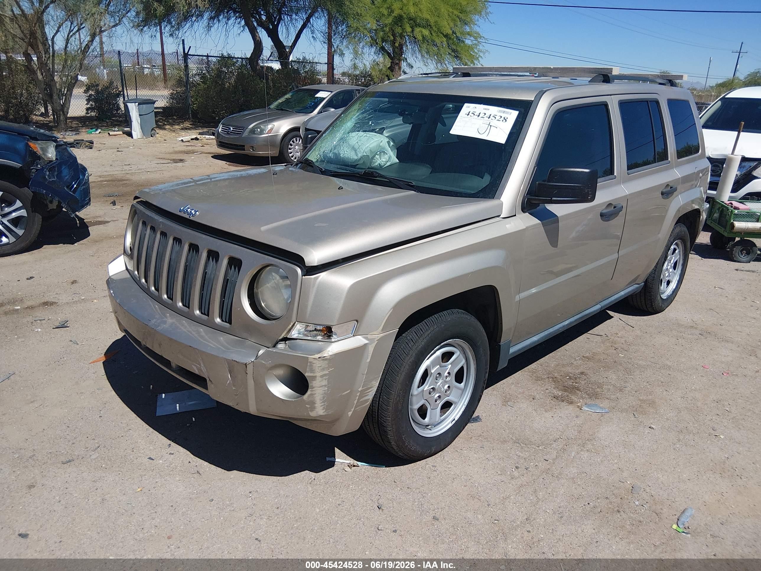 2009 Jeep Patriot VIN 1J4FT28BX9D114011 IAAI salvage auction — Front End, Salvage (Arizona), sold $525 on 2026-07-09 (photo 2)