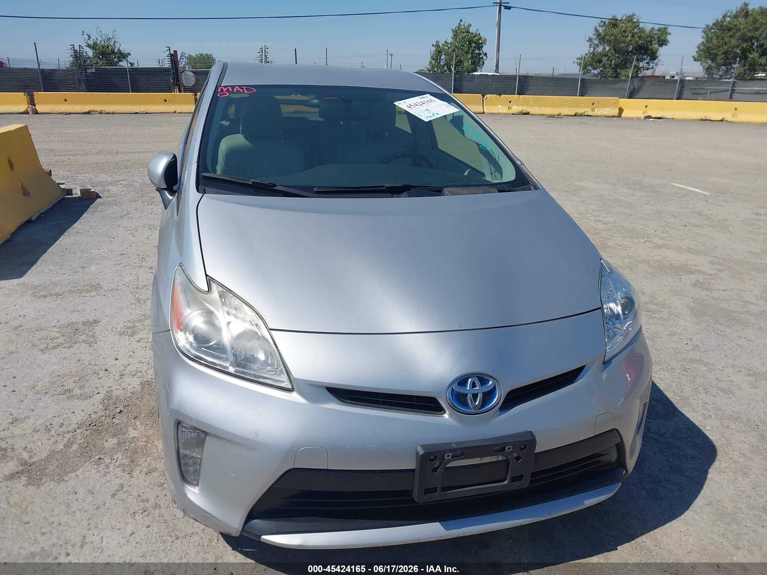 2012 Toyota Prius VIN JTDKN3DU4C5416794 IAAI salvage auction — Normal Wear, Clear - Dealer Only (California), sold $3,750 on 2026-07-09 (photo 6)