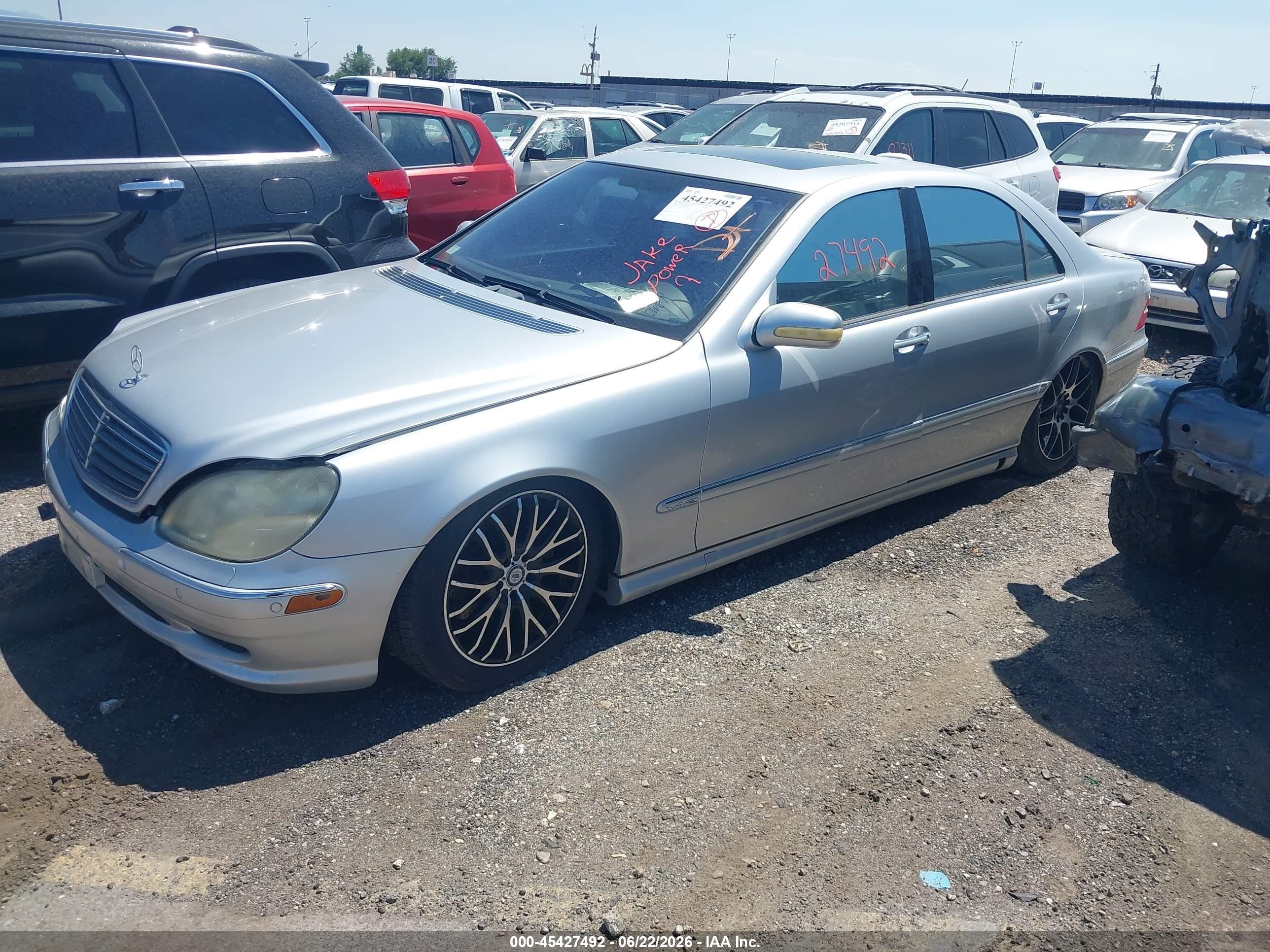 2001 Mercedes-Benz S-Class VIN WDBNG78JX1A195512 IAAI salvage auction — Normal Wear, Clear (Idaho), sold $275 on 2026-07-02 (photo 2)