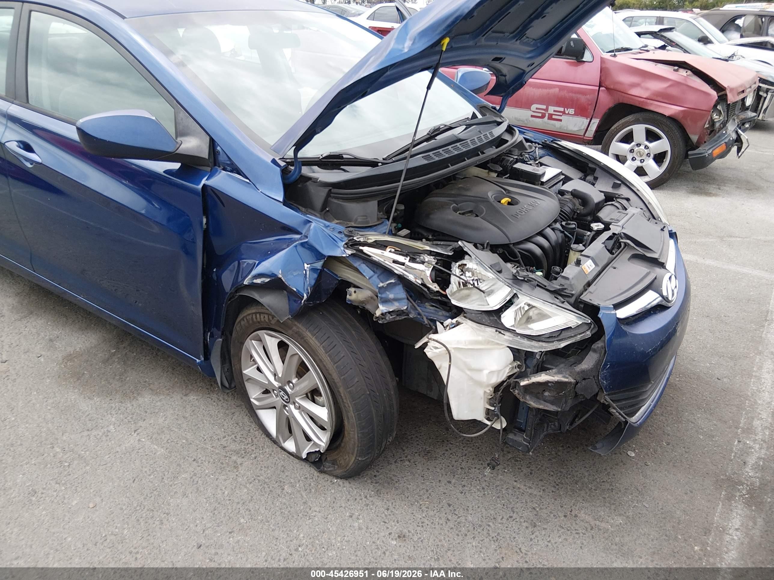 2016 Hyundai Elantra VIN 5NPDH4AE2GH688933 IAAI salvage auction — Normal Wear, Salvage (California), sold $1,550 on 2026-07-09 (photo 6)